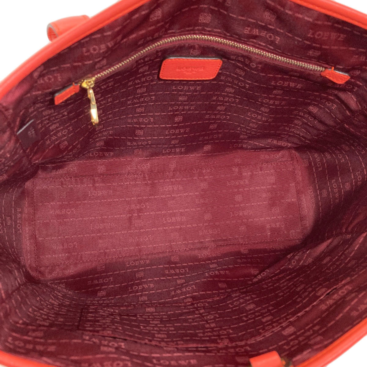 Loewe Red Color Leather Tote Bag (Pre-Owned)
