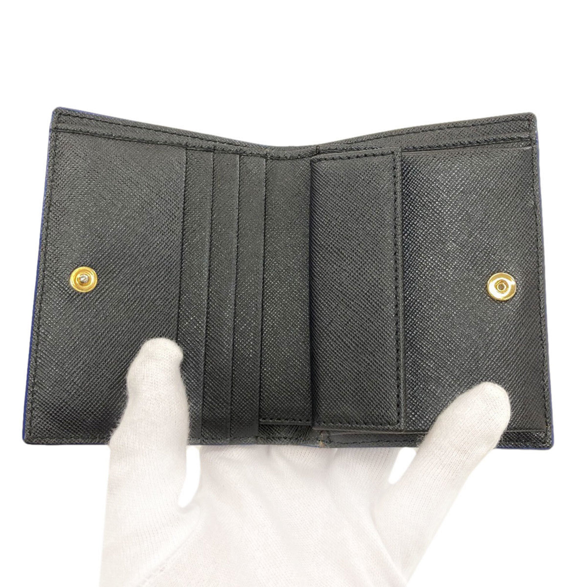 Marni Black Green White Leather Wallet (Bi-Fold) (Pre-Owned)