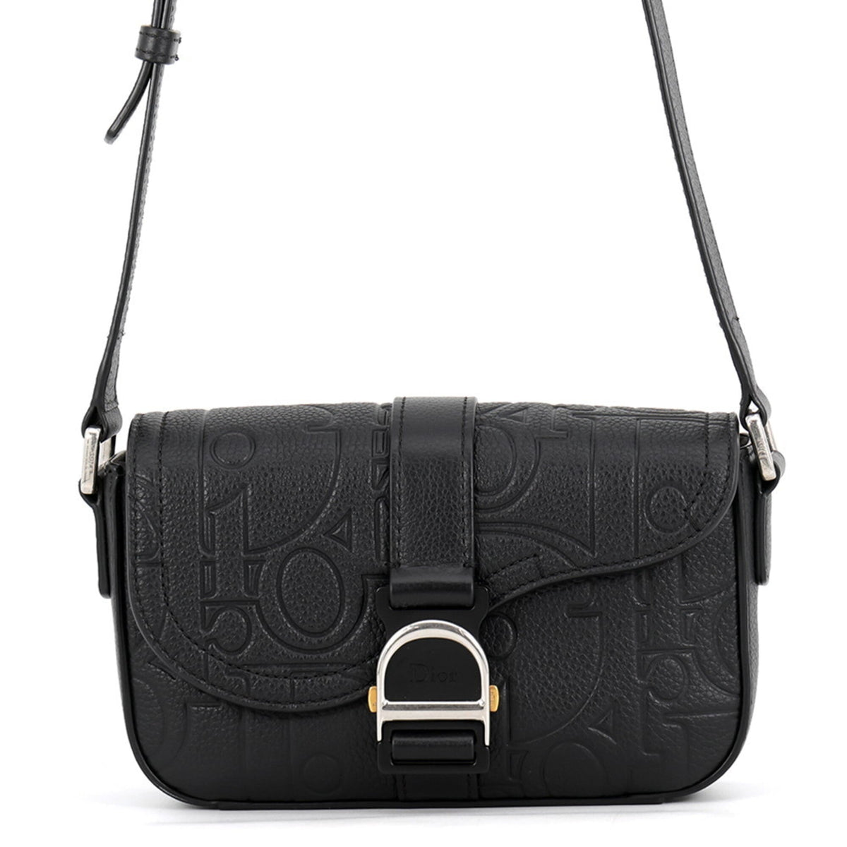 Christian Dior Black Leather Handbag Messenger Bag Shoulder Bag (Pre-Owned)