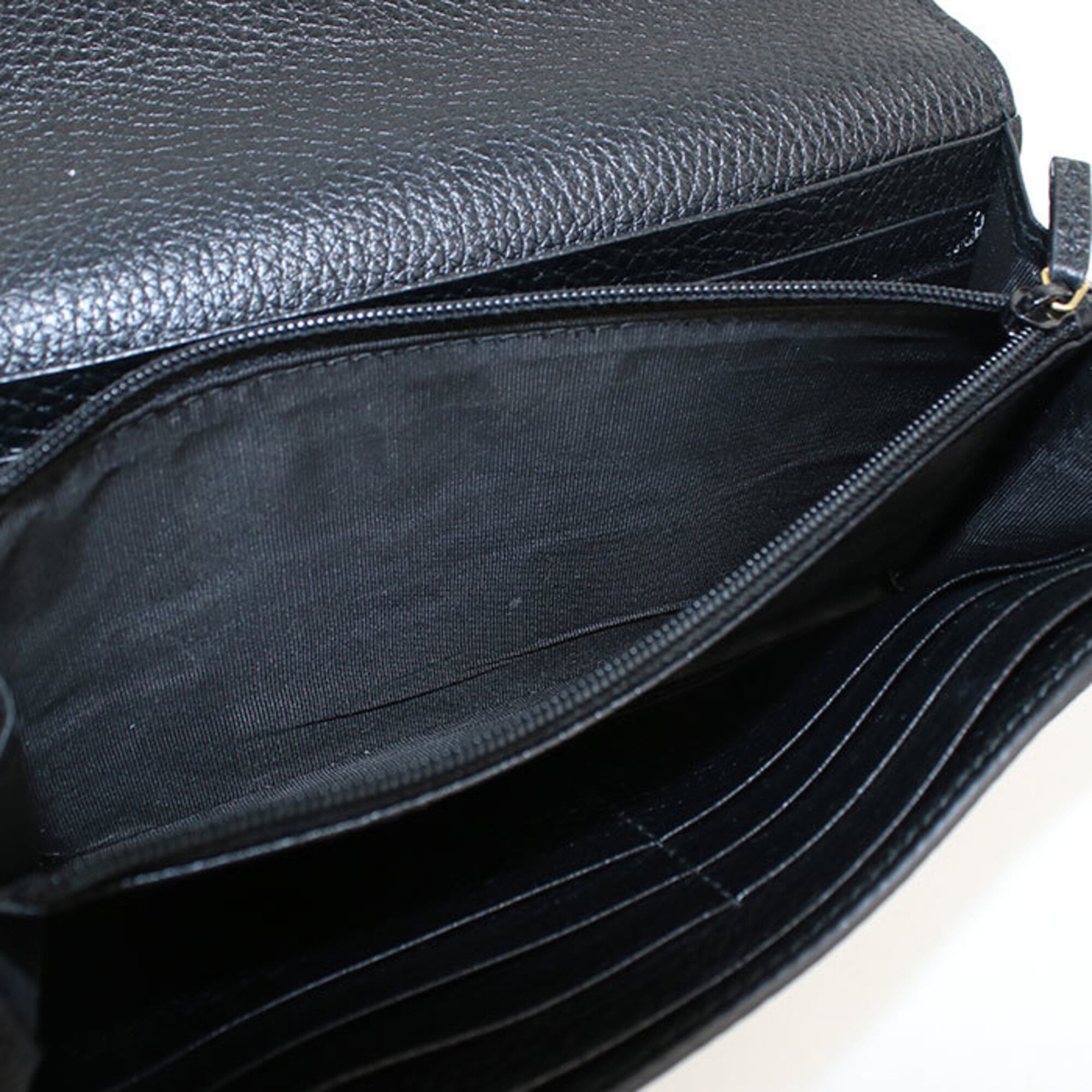 Gucci Black Leather Long Wallet (Bi-Fold) (Pre-Owned)