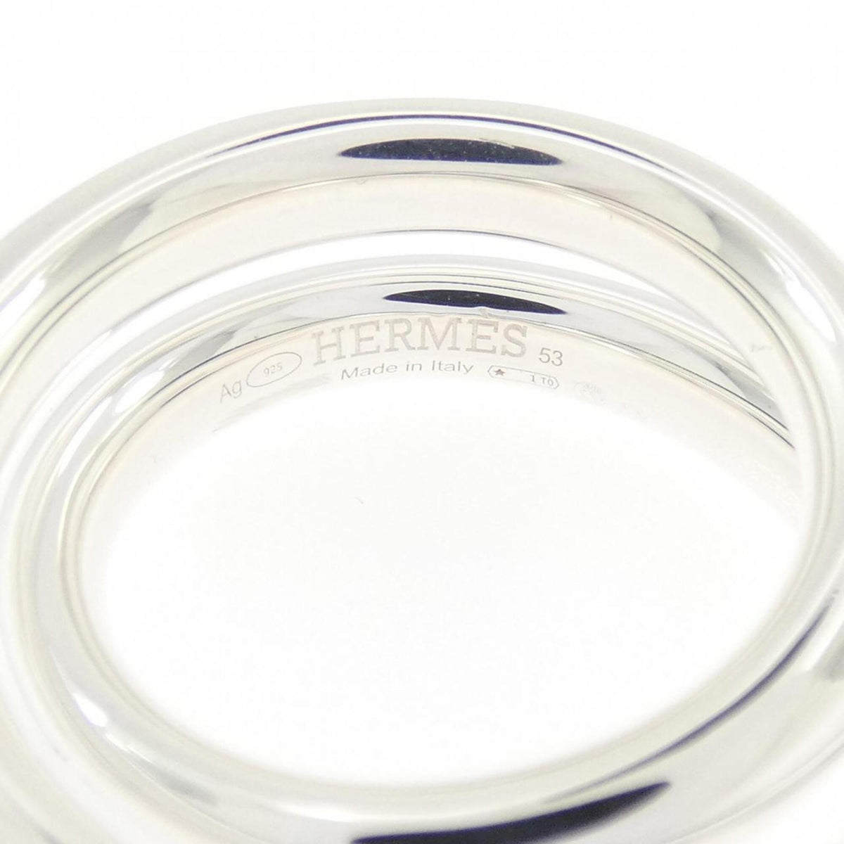 Hermes Silver 925 Band Ring (Pre-Owned)