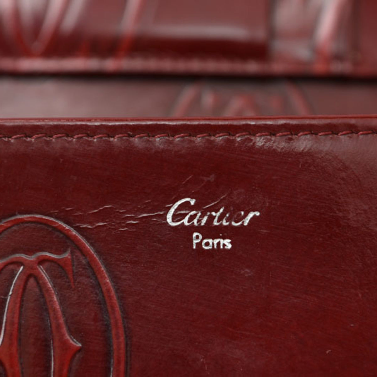 Cartier Bordeaux Leather Wallet (Bi-Fold) (Pre-Owned)