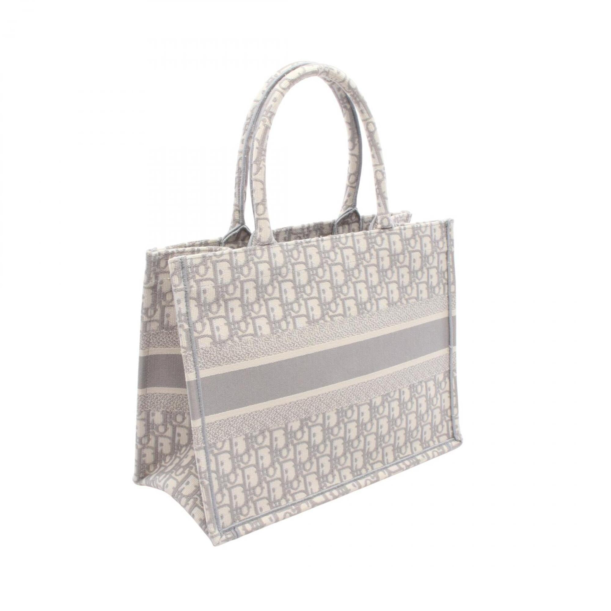 Christian Dior Gray Canvas Handbag Tote Bag (Pre-Owned)