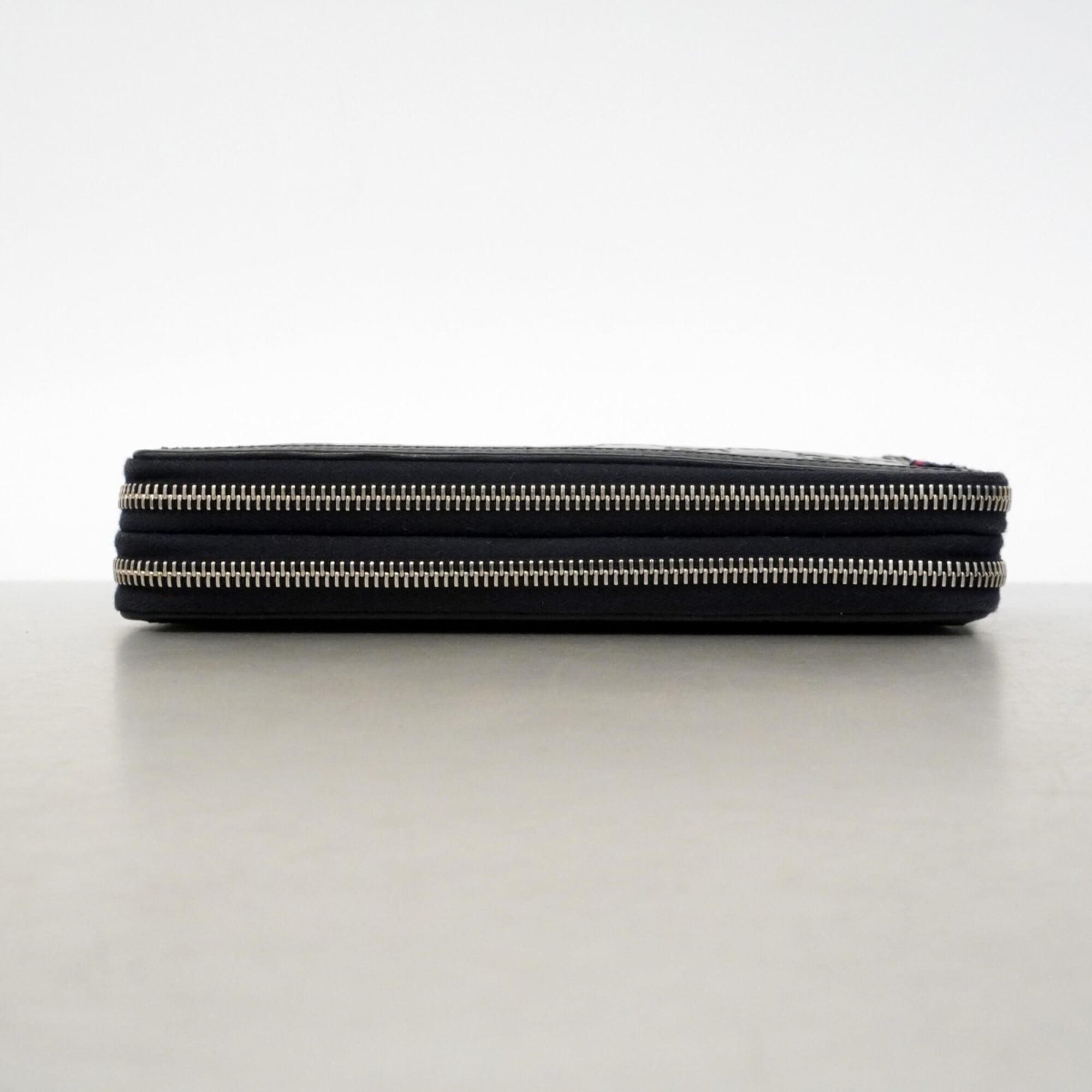Gucci Navy Leather Long Wallet (Bi-Fold) (Pre-Owned)