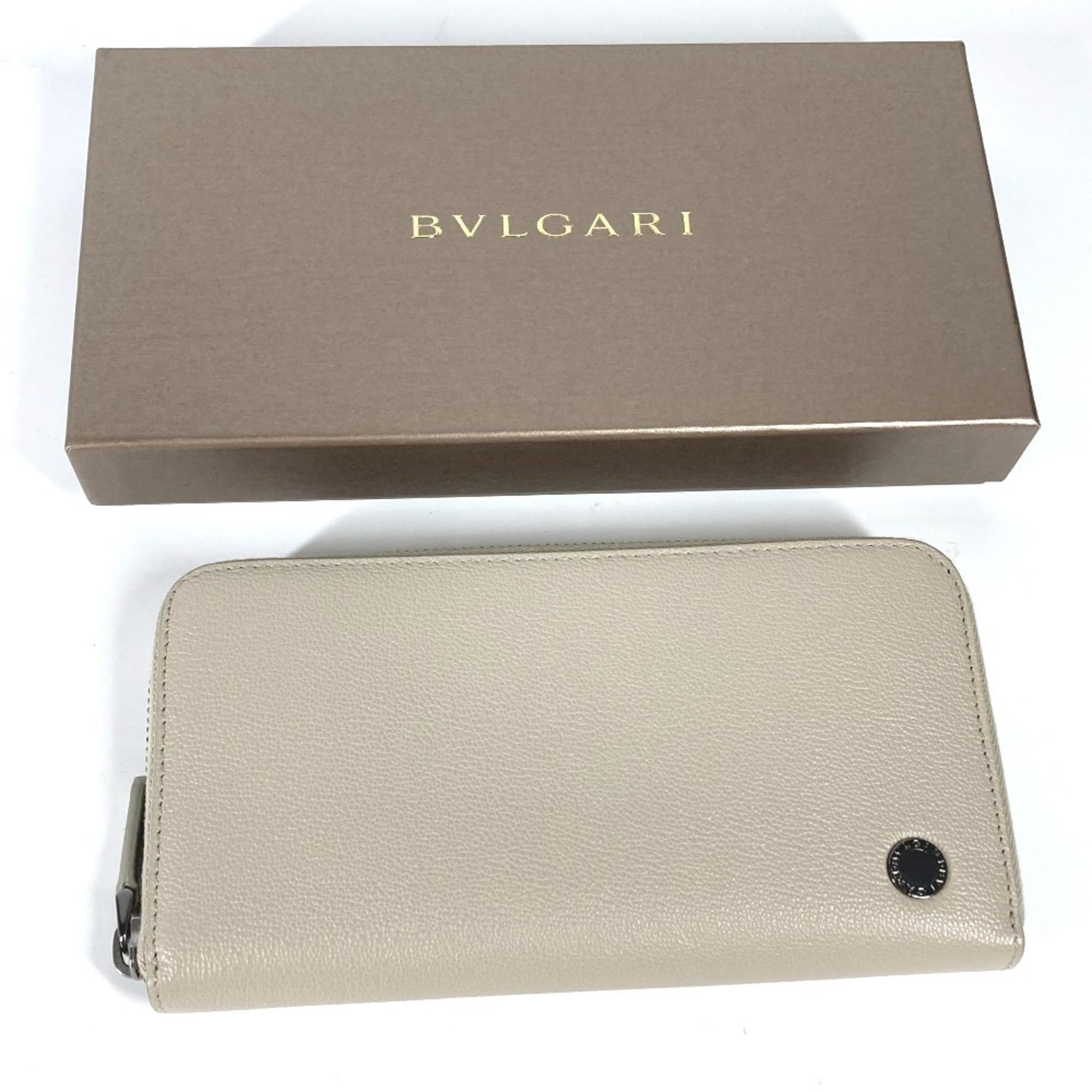 Bvlgari Ivory Leather Long Wallet (Bi-Fold) (Pre-Owned)