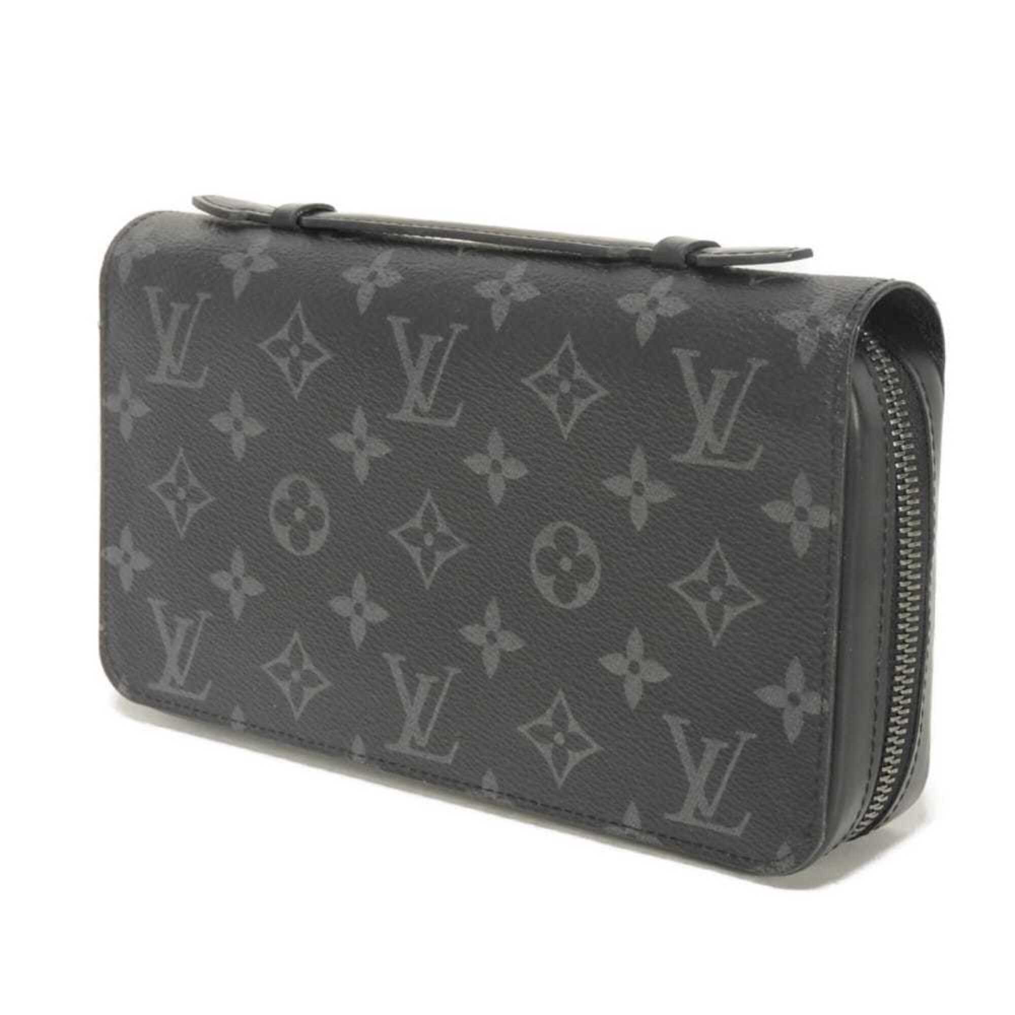 Louis Vuitton Monogram Eclipse Black Noir Monogram Eclipse Leather Long Wallet (Bi-Fold) (Pre-Owned)