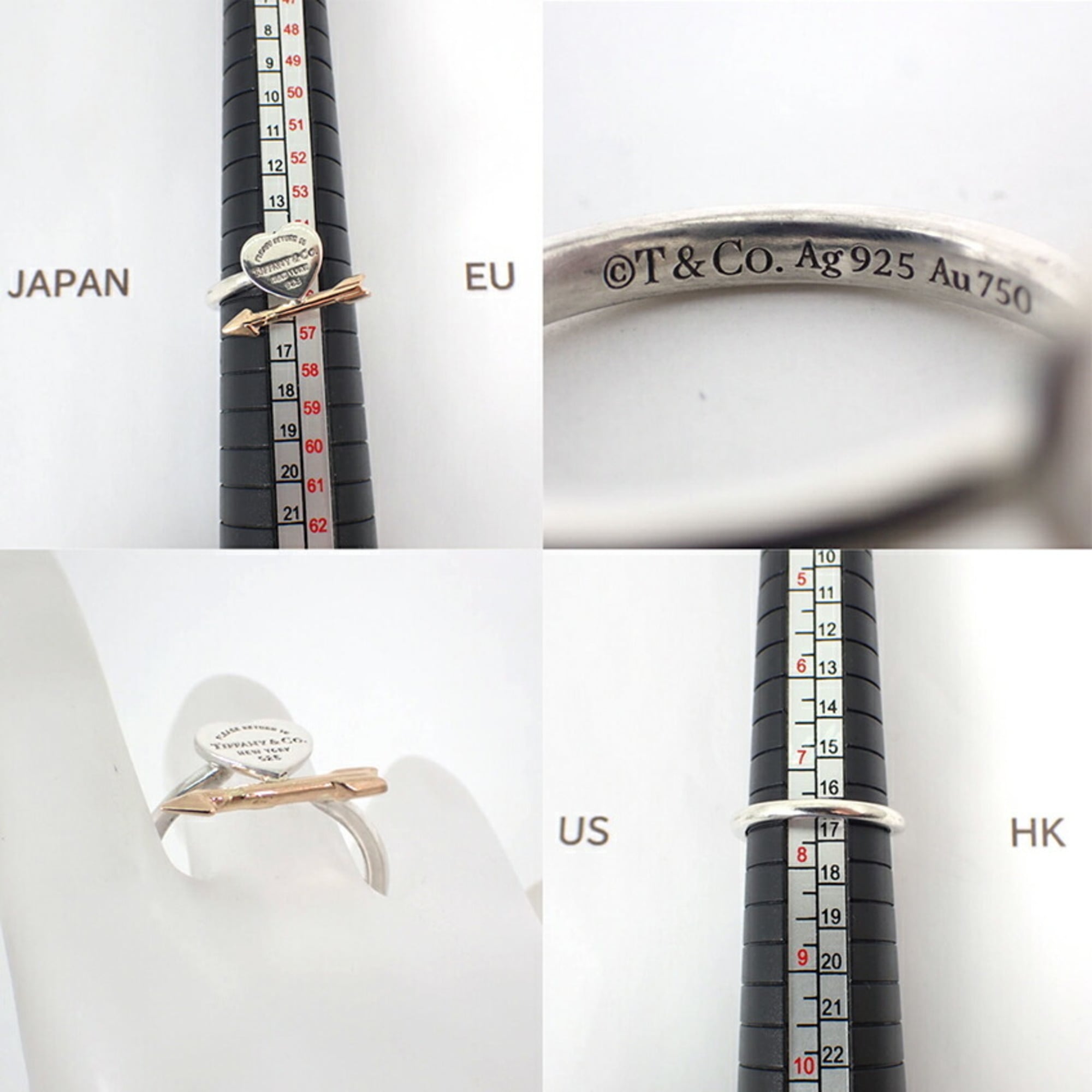 Tiffany Pink Gold (18K) Sterling Silver 925 Band Ring (Pre-Owned)