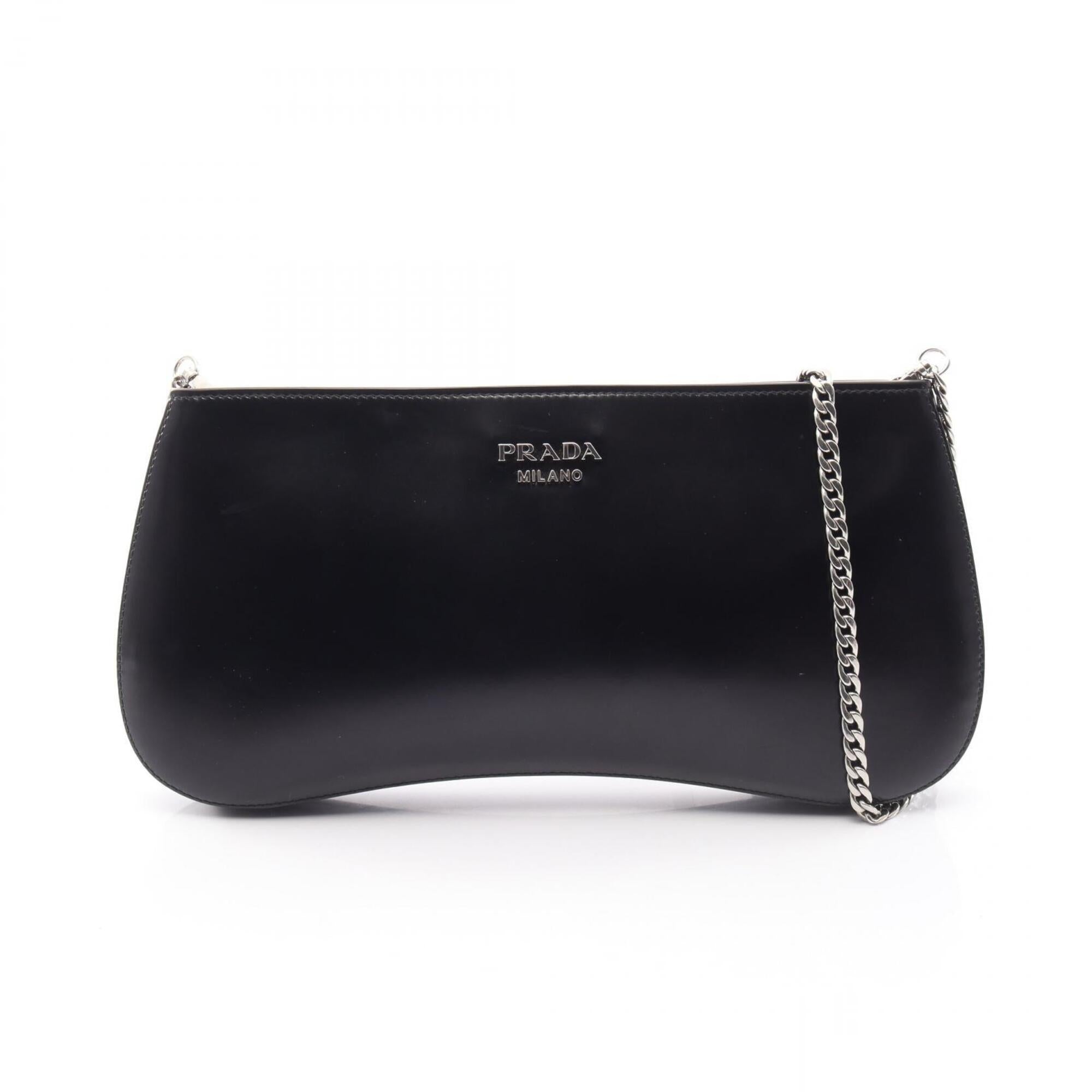 Prada Black Leather Handbag Shoulder Bag (Pre-Owned)