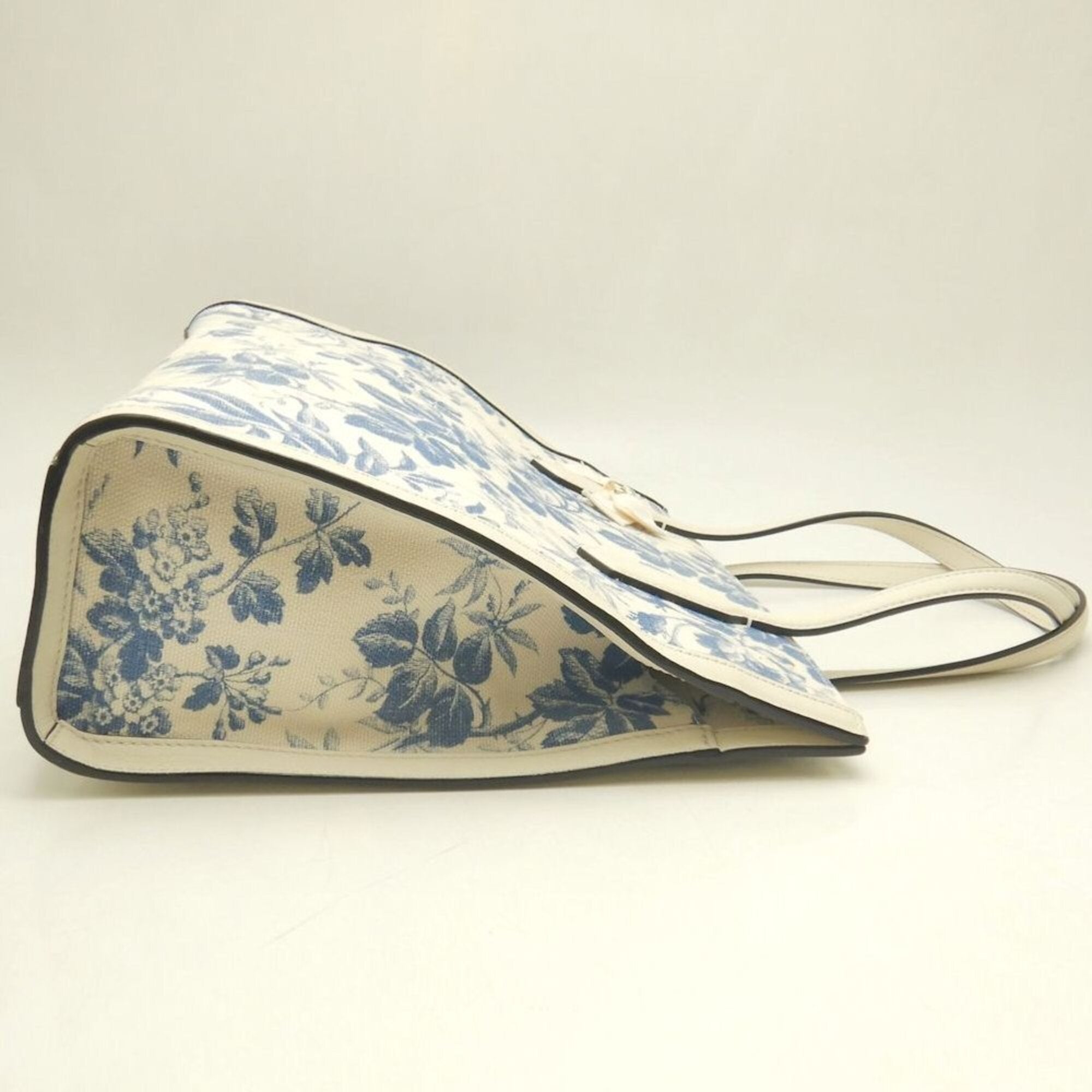 Gucci Blue Ivory Canvas Tote Bag (Pre-Owned)