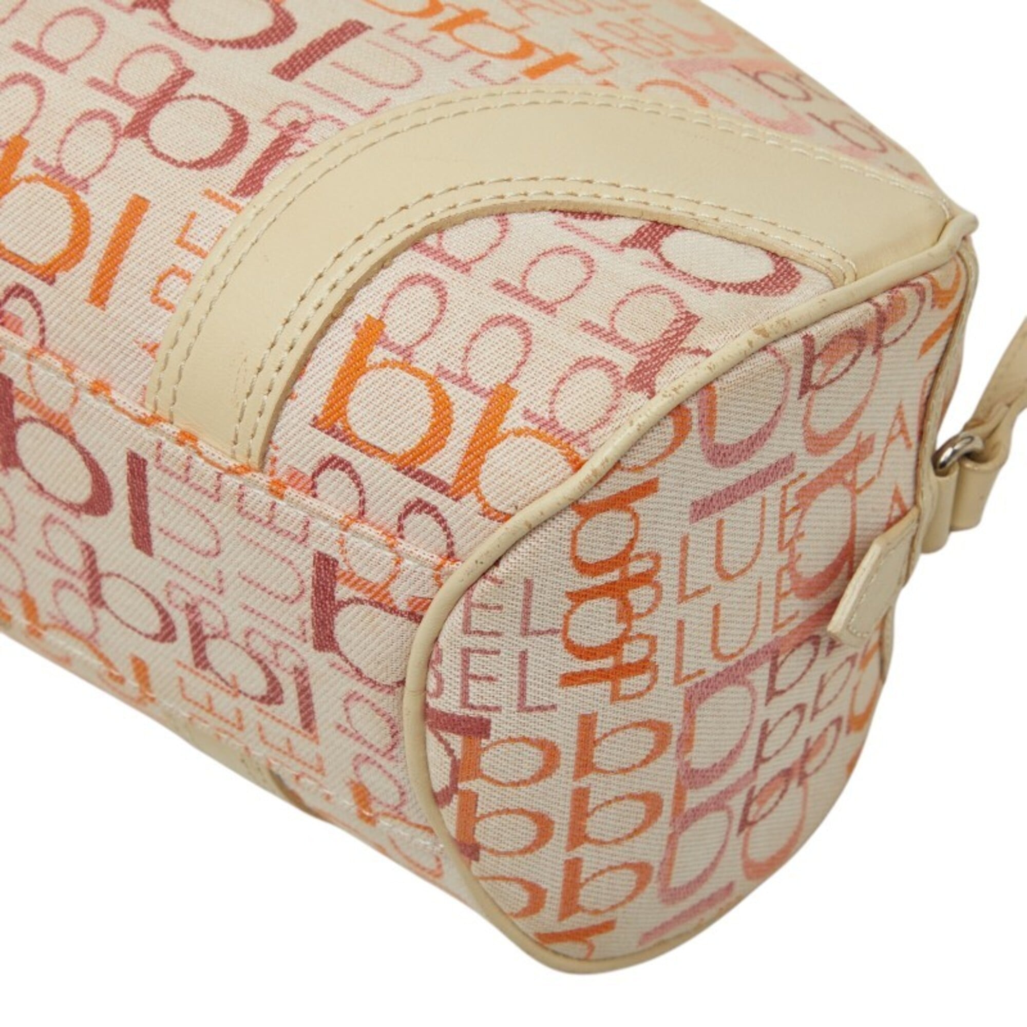 Burberry Blue Label Ivory Multi-Color Canvas Leather Shoulder Bag (Pre-Owned)