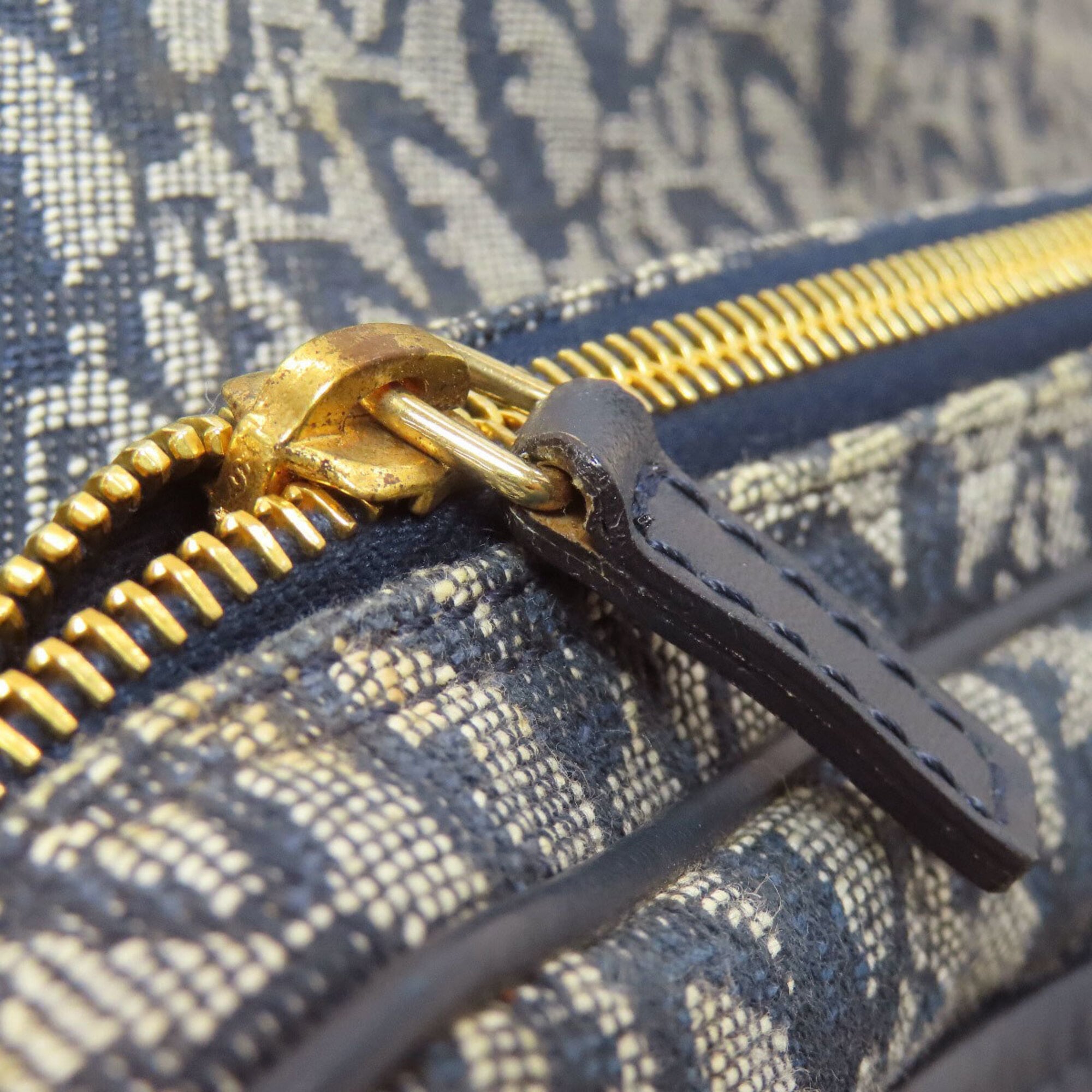 Christian Dior Trotter Navy Canvas Shoulder Bag (Pre-Owned)