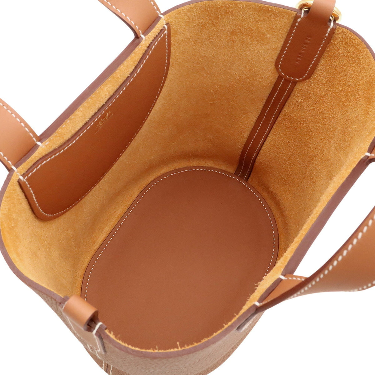 Hermes Brown Gold Brown Taurillon Clemence Leather Handbag Tote Bag (Pre-Owned)