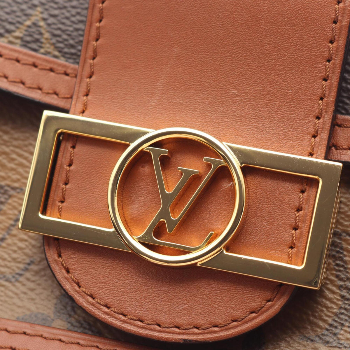 Louis Vuitton Beige Brown Coated Canvas Leather Handbag Shoulder Bag (Pre-Owned)