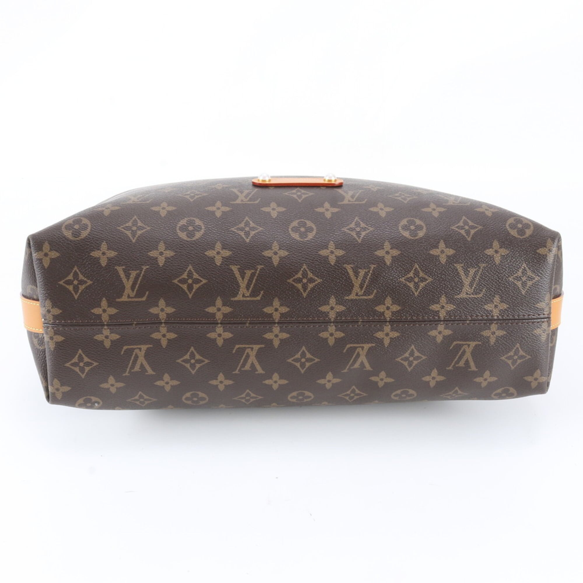Louis Vuitton Brown Leather Coated Canvas Shoulder Bag (Pre-Owned)