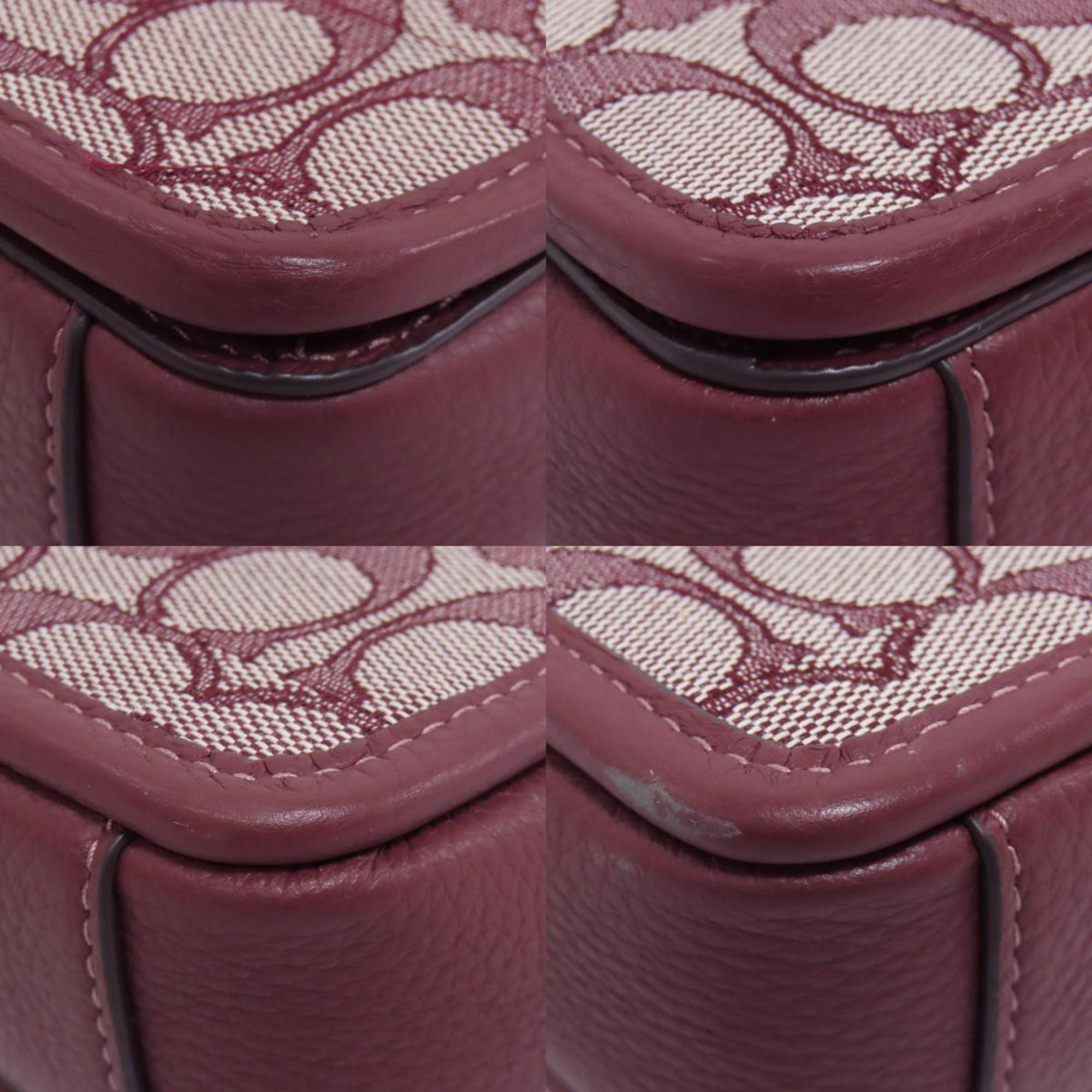 Coach Signature Bordeaux Red Color Signature Line Shoulder Bag (Pre-Owned)