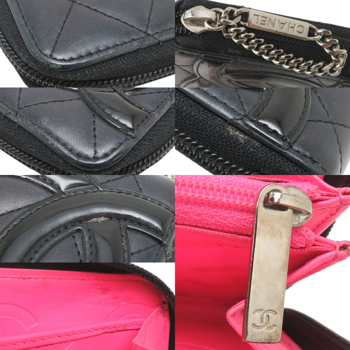 Chanel Black Leather Long Wallet (Bi-Fold) (Pre-Owned)