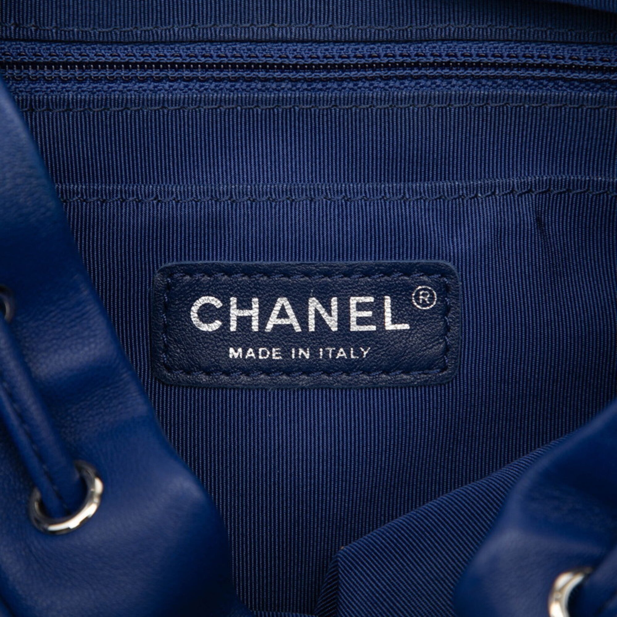 Chanel Matelasse Blue Leather Backpack (Pre-Owned)