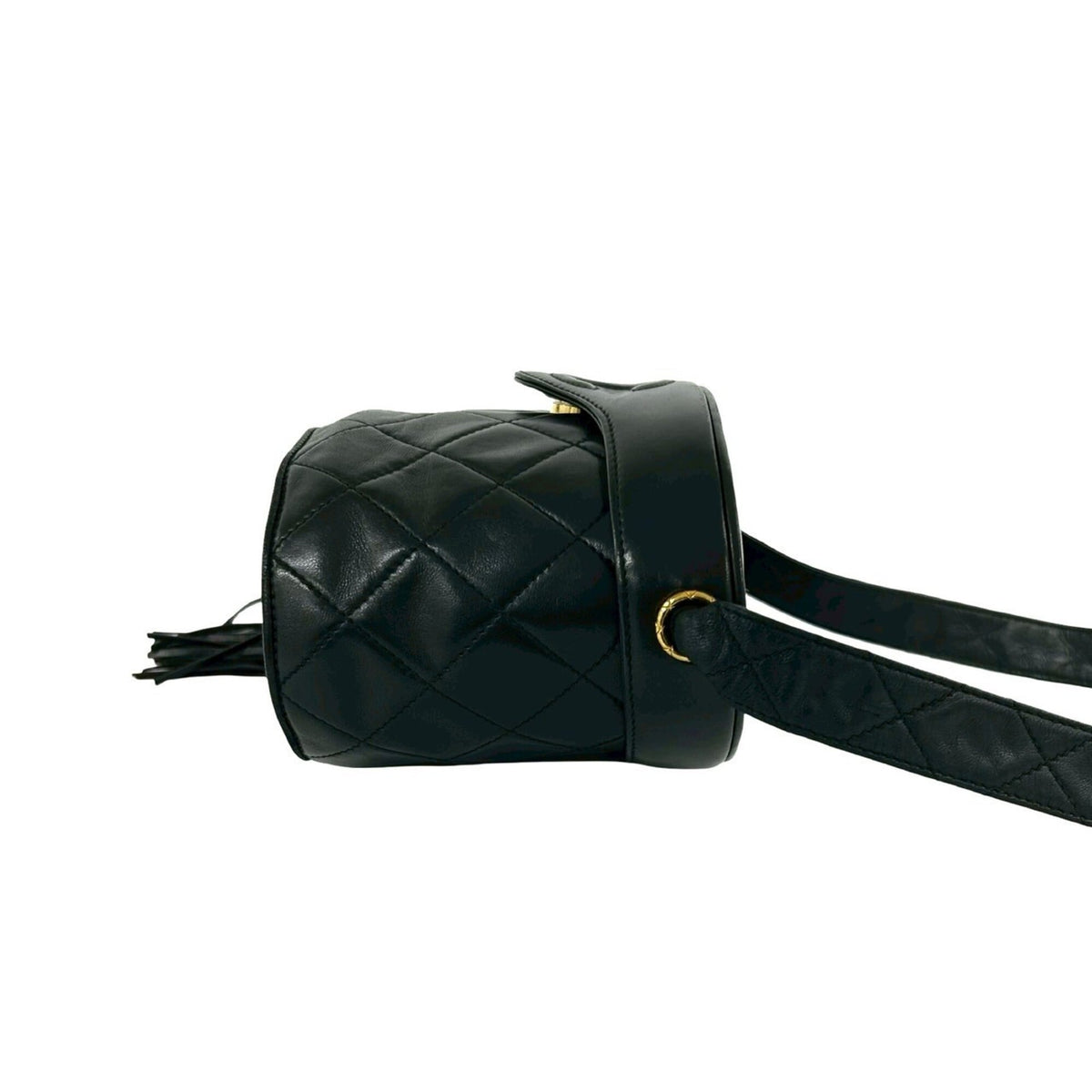 Chanel Black Leather Shoulder Bag Vanity Bag (Pre-Owned)