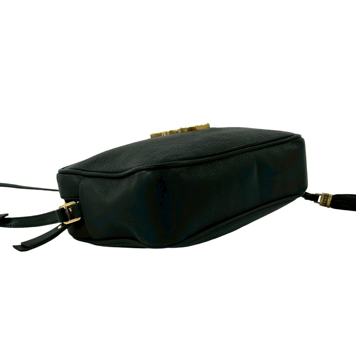 Saint Laurent Black Leather Pochette Shoulder Bag (Pre-Owned)