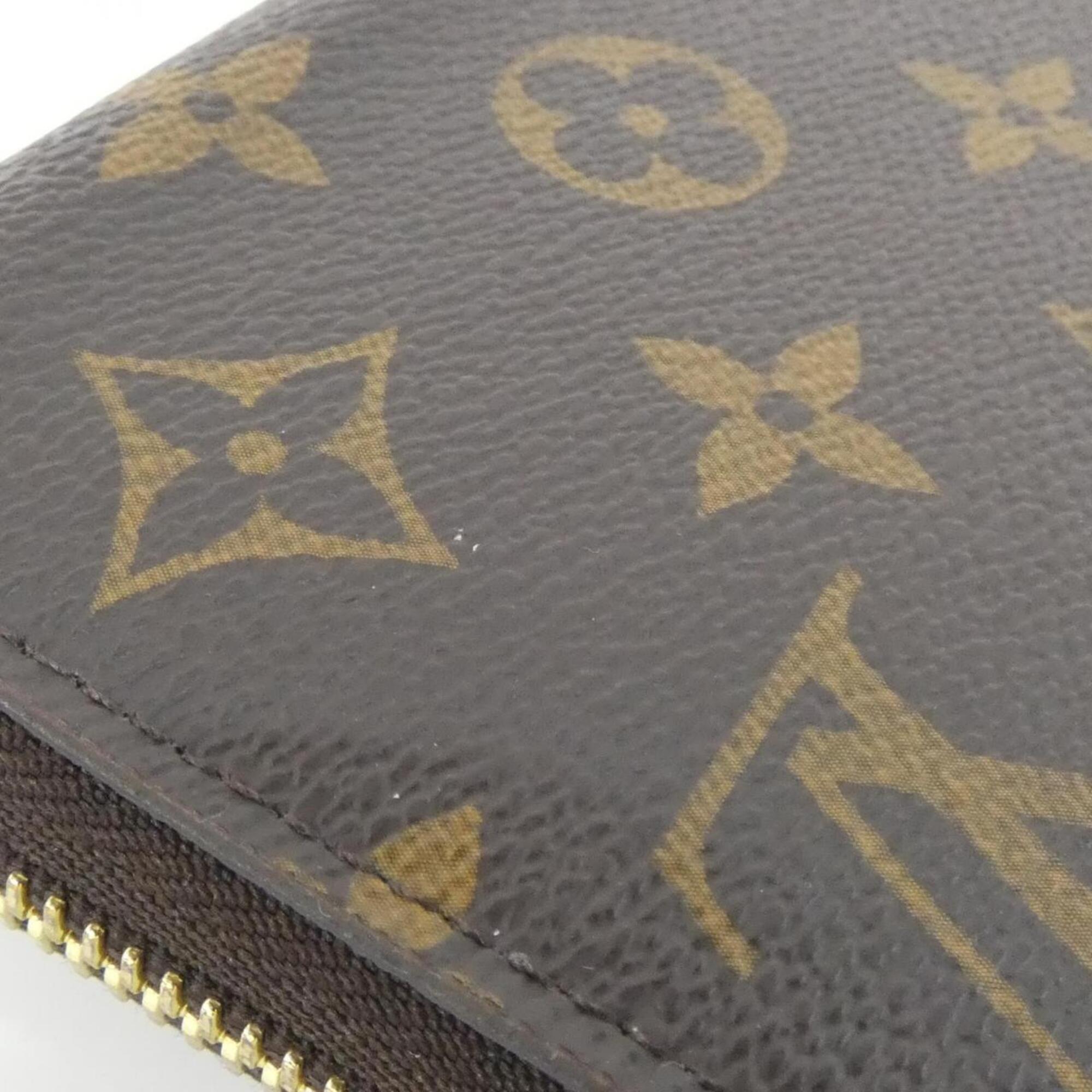 Louis Vuitton Monogram Fuchsia Marron Coated Canvas Long Wallet (Bi-Fold) (Pre-Owned)