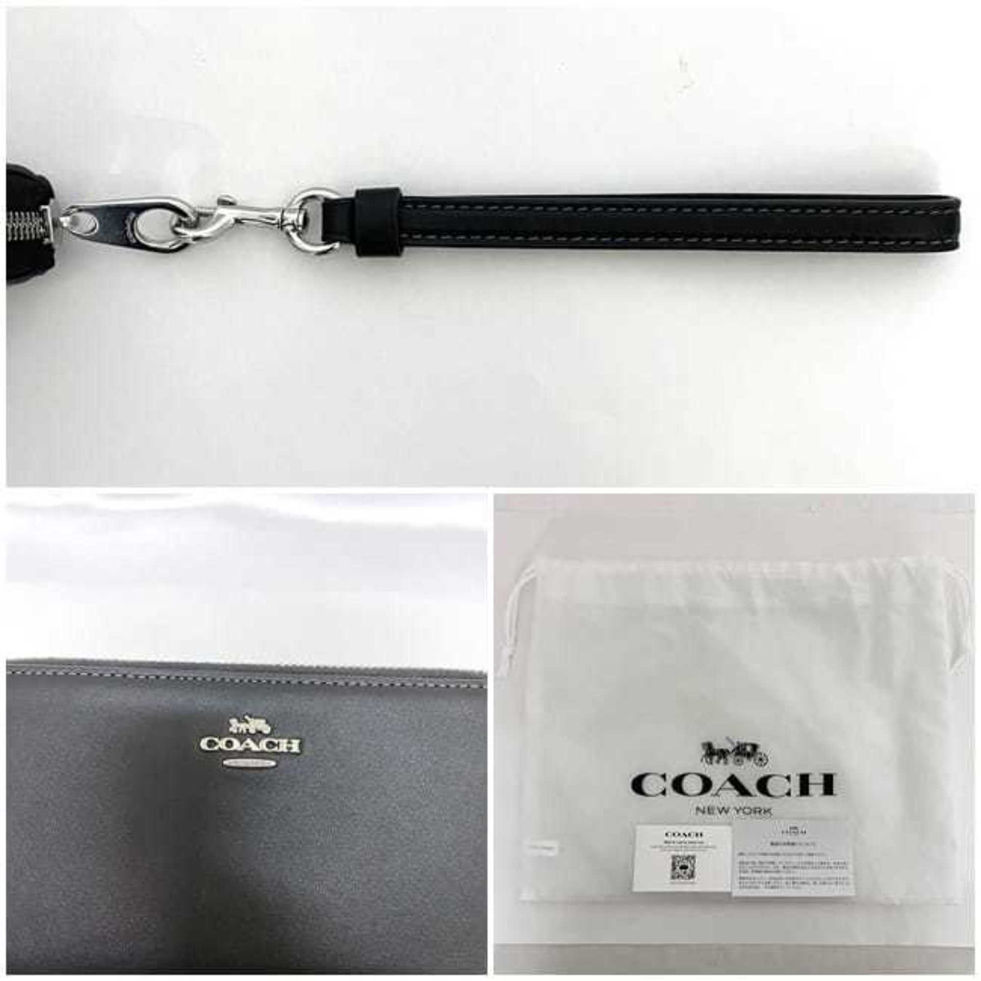 Coach Black Leather Long Wallet (Bi-Fold) (Pre-Owned)