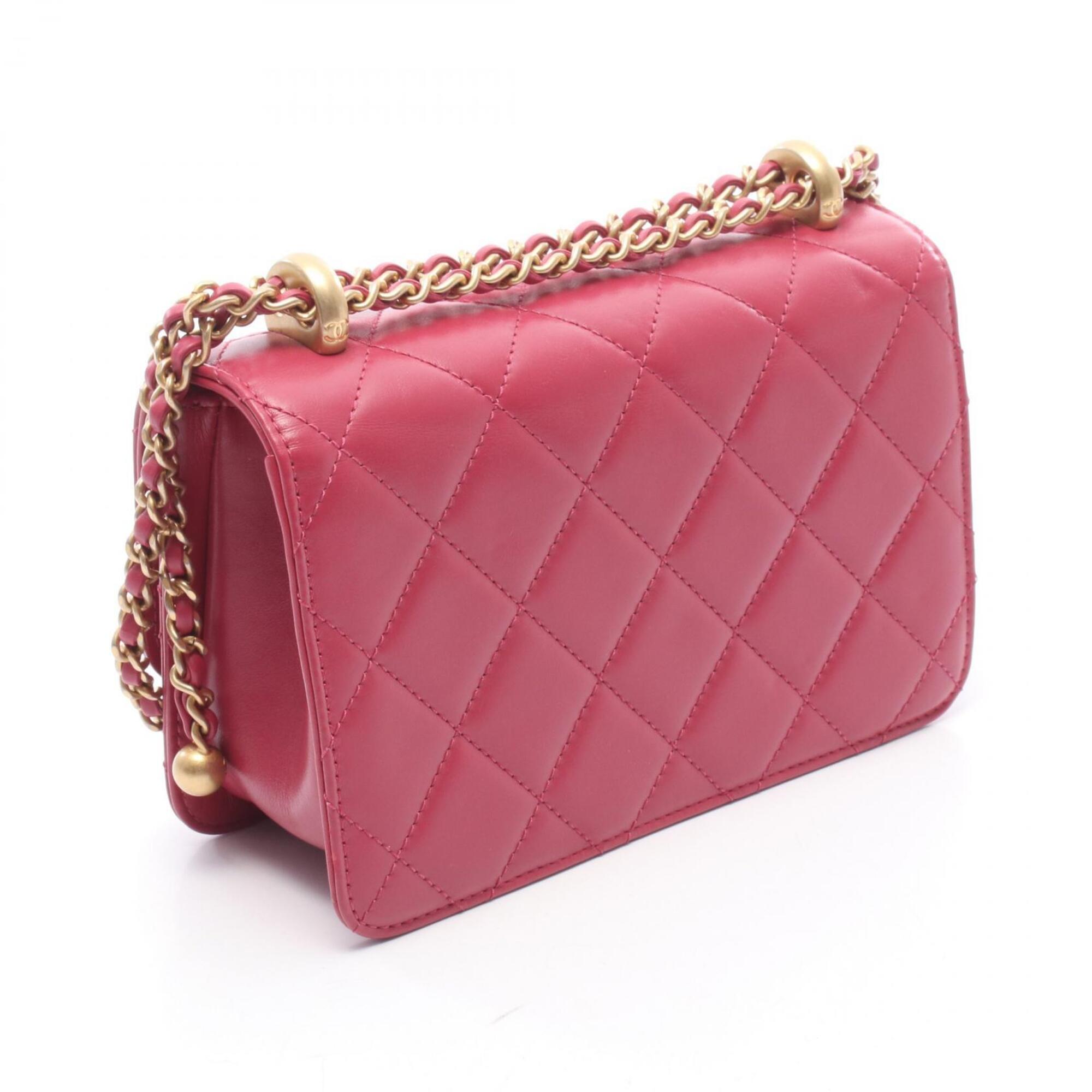 Chanel Matelasse Pink Leather Shoulder Bag (Pre-Owned)