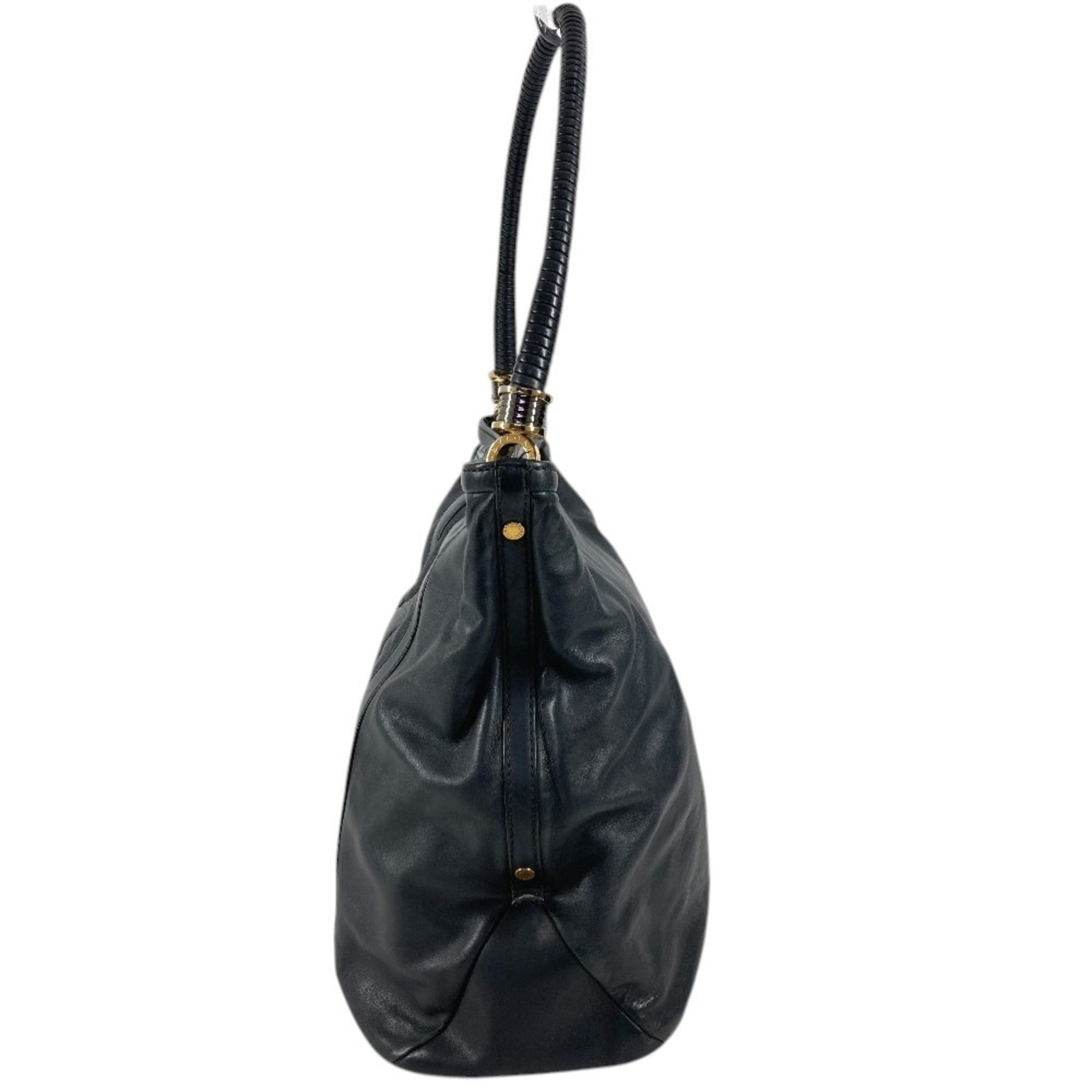 Bvlgari B.Zero1 Navy Leather Shoulder Bag Tote Bag (Pre-Owned)