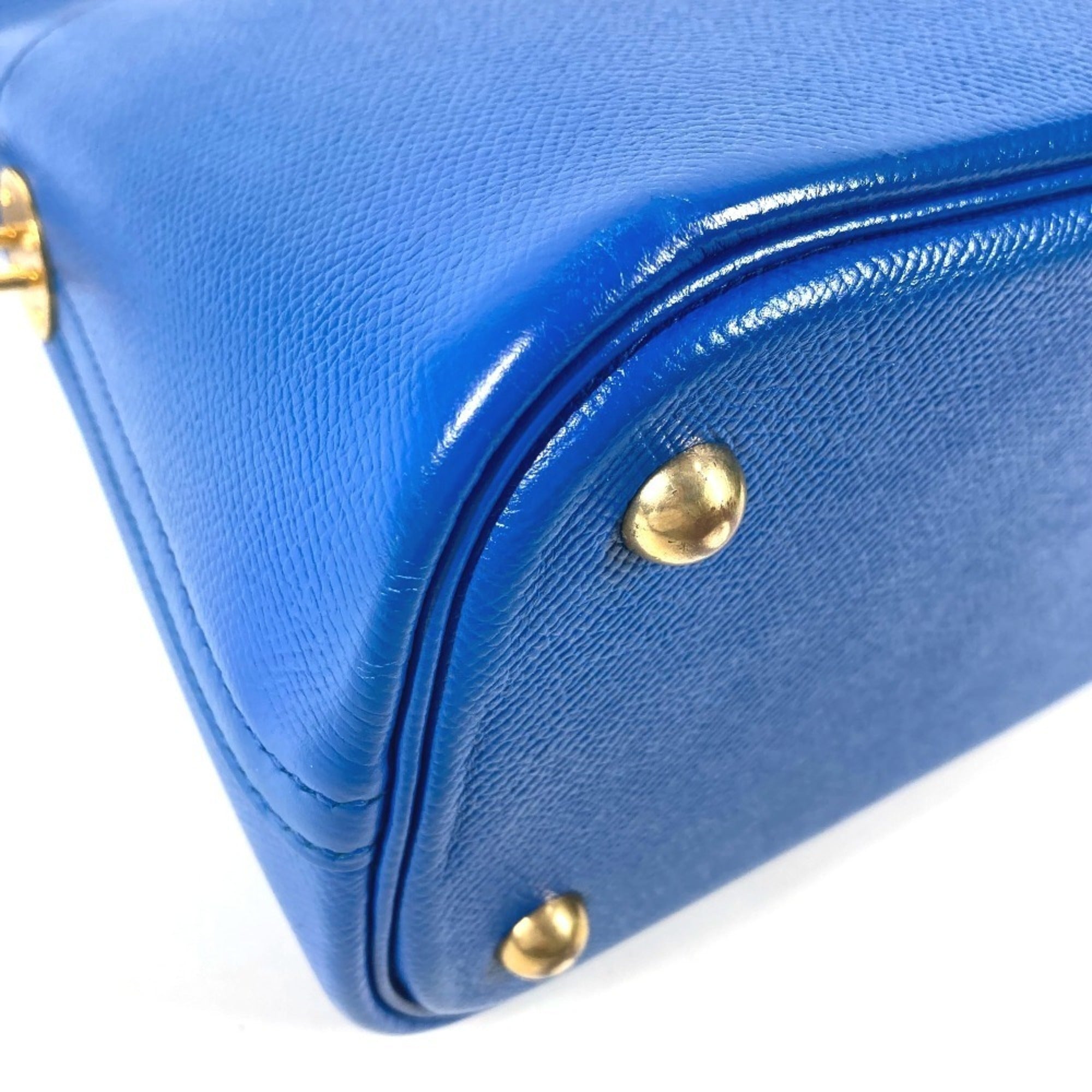 Hermes Blue Epsom Leather Handbag Shoulder Bag Tote Bag (Pre-Owned)