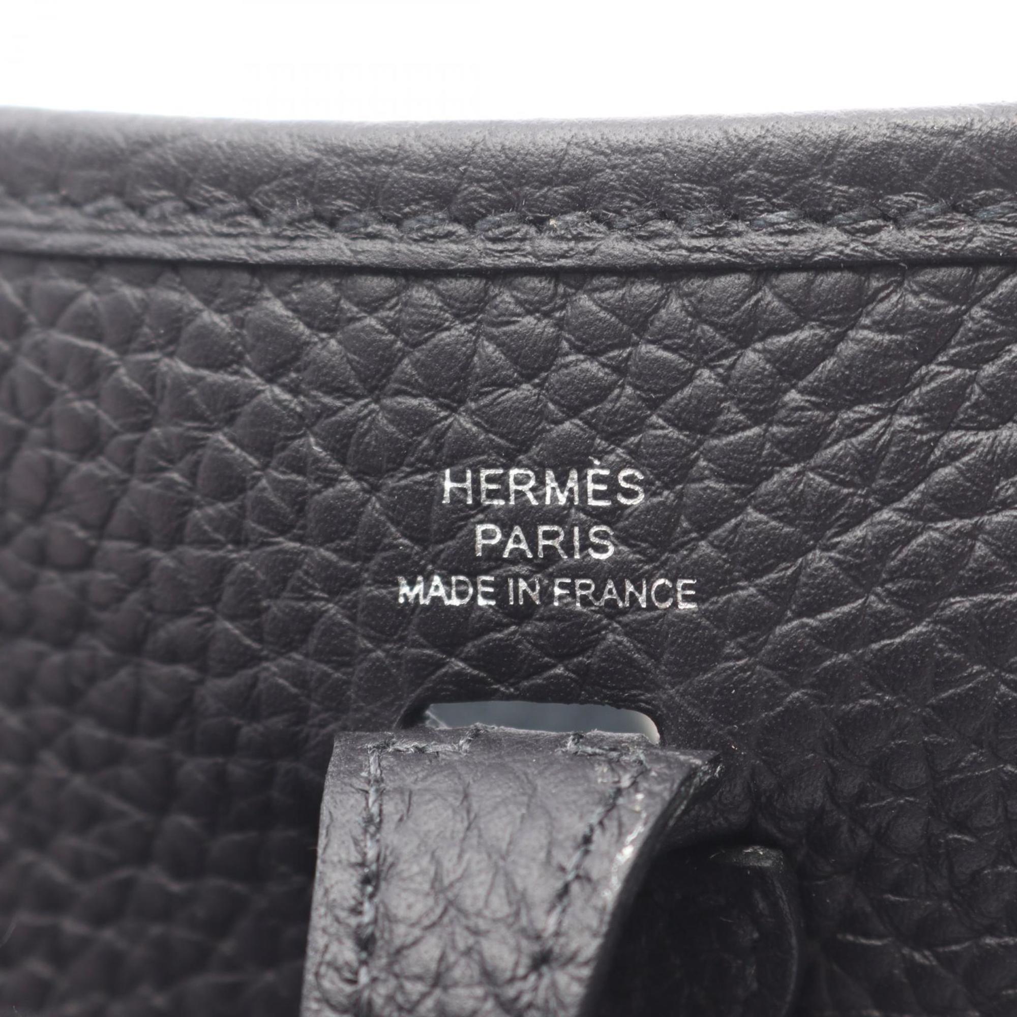 Hermes Navy Leather Handbag Shoulder Bag (Pre-Owned)