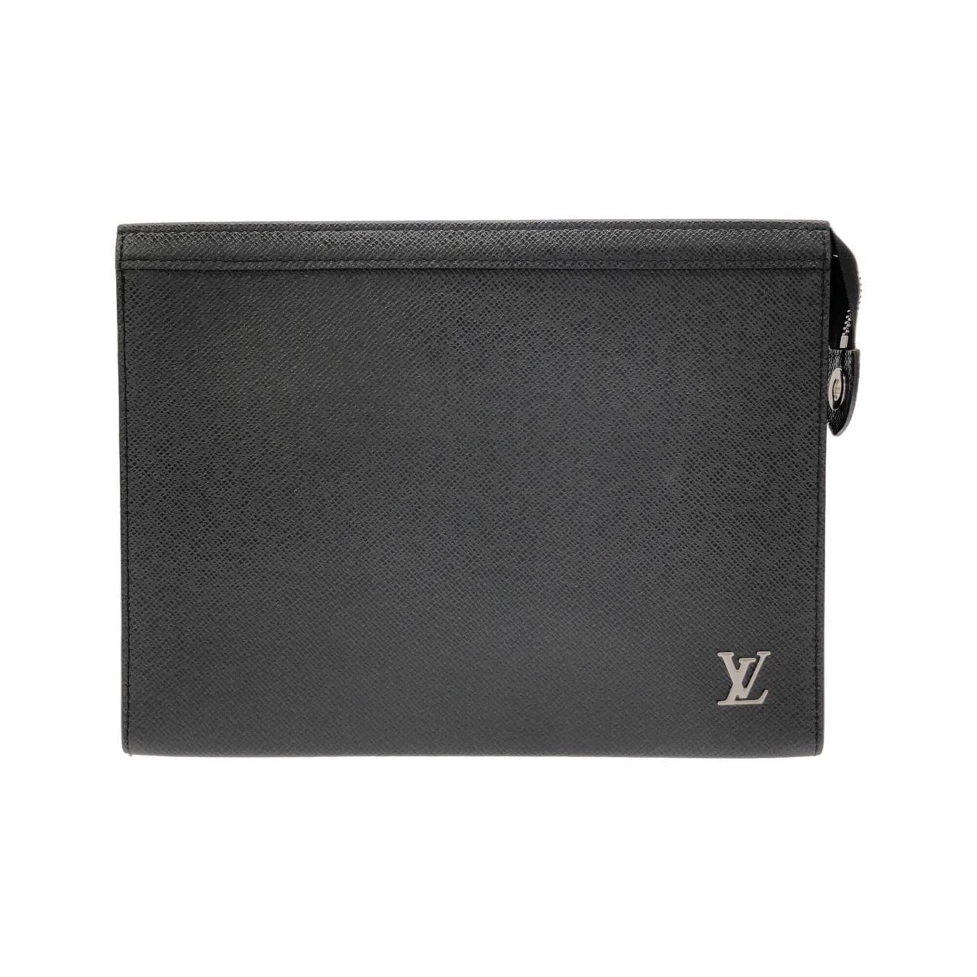 Louis Vuitton Black Leather Handbag Pochette (Pre-Owned)
