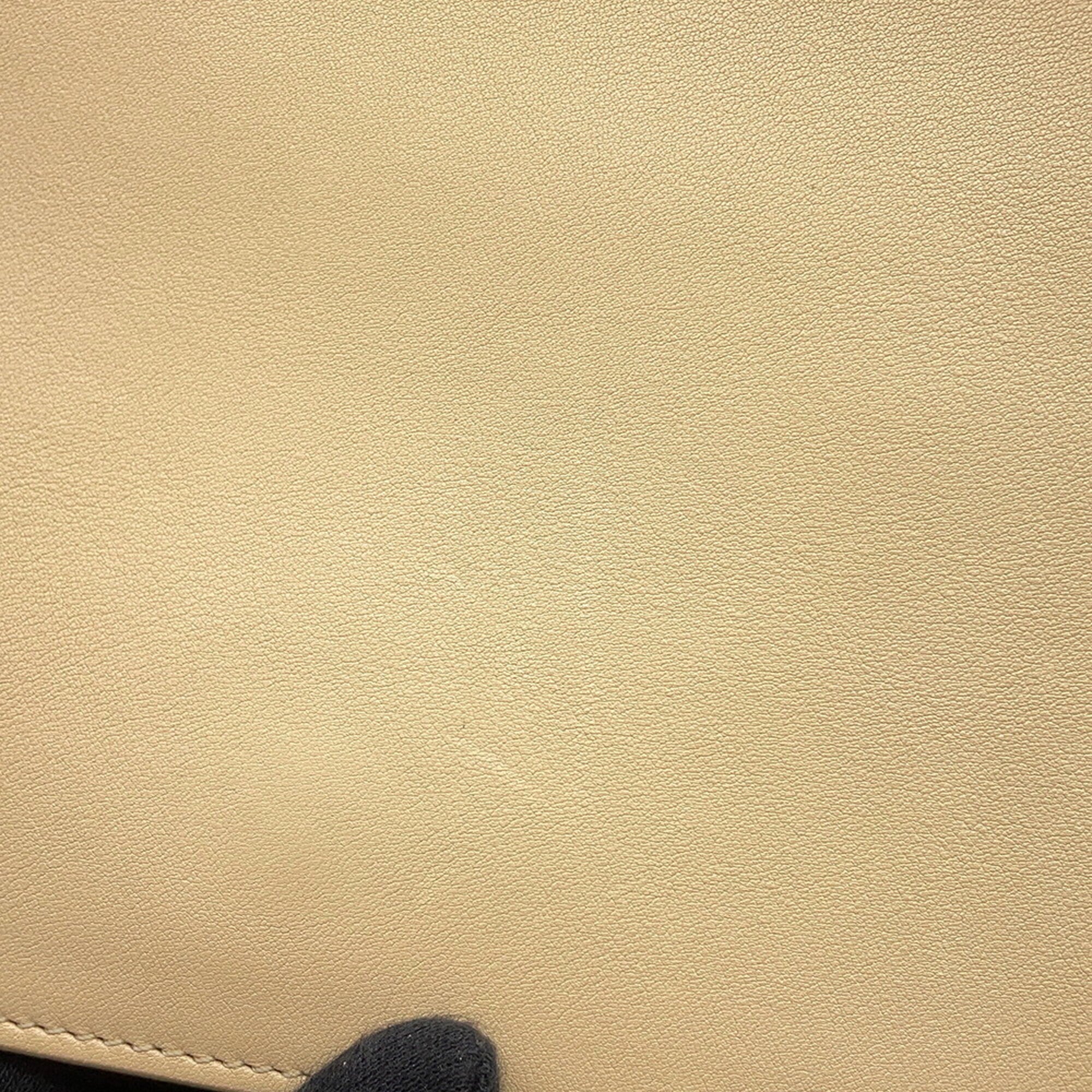Celine Beige Black Leather Handbag (Pre-Owned)