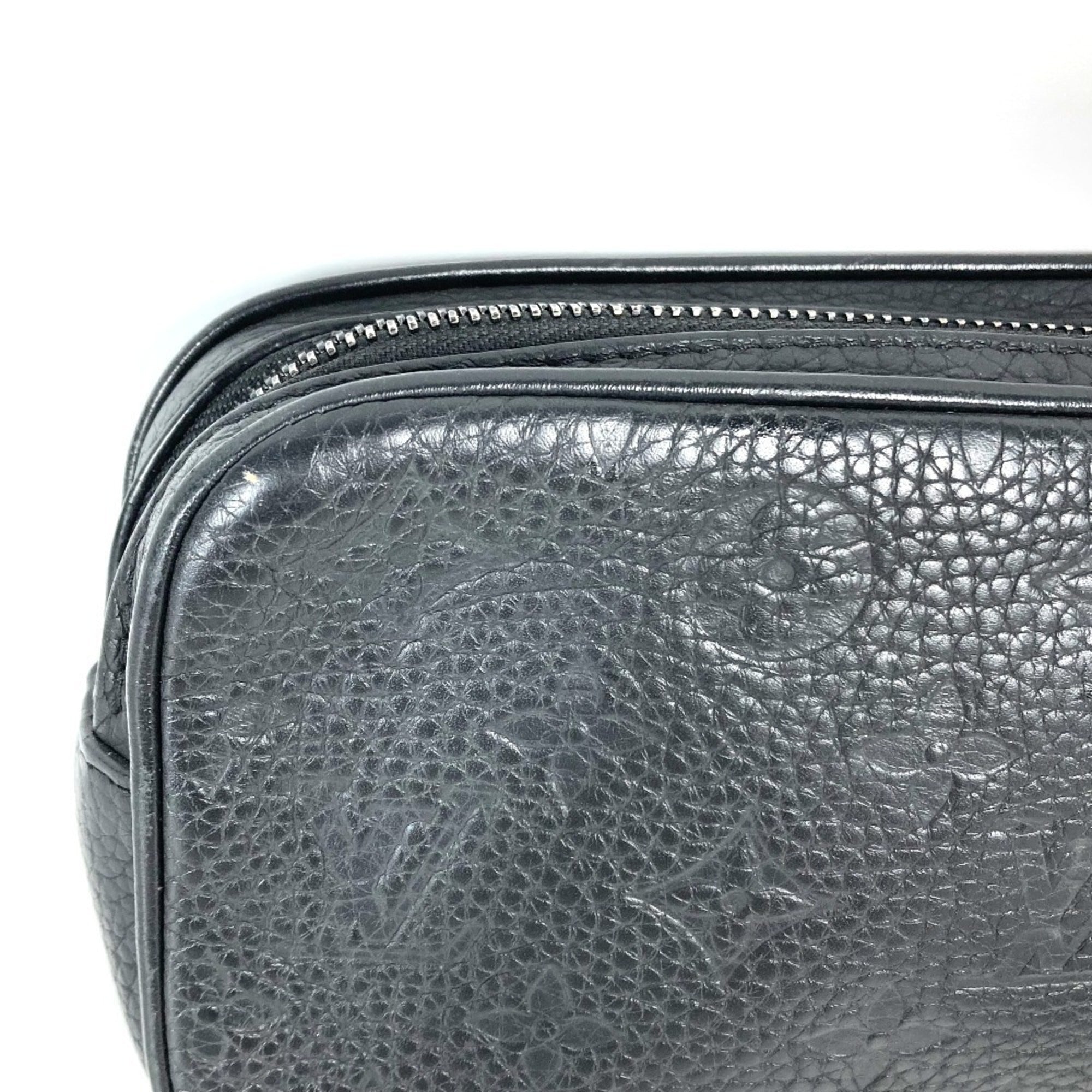 Louis Vuitton Black Noir Leather Clutch Bag Pouch (Pre-Owned)