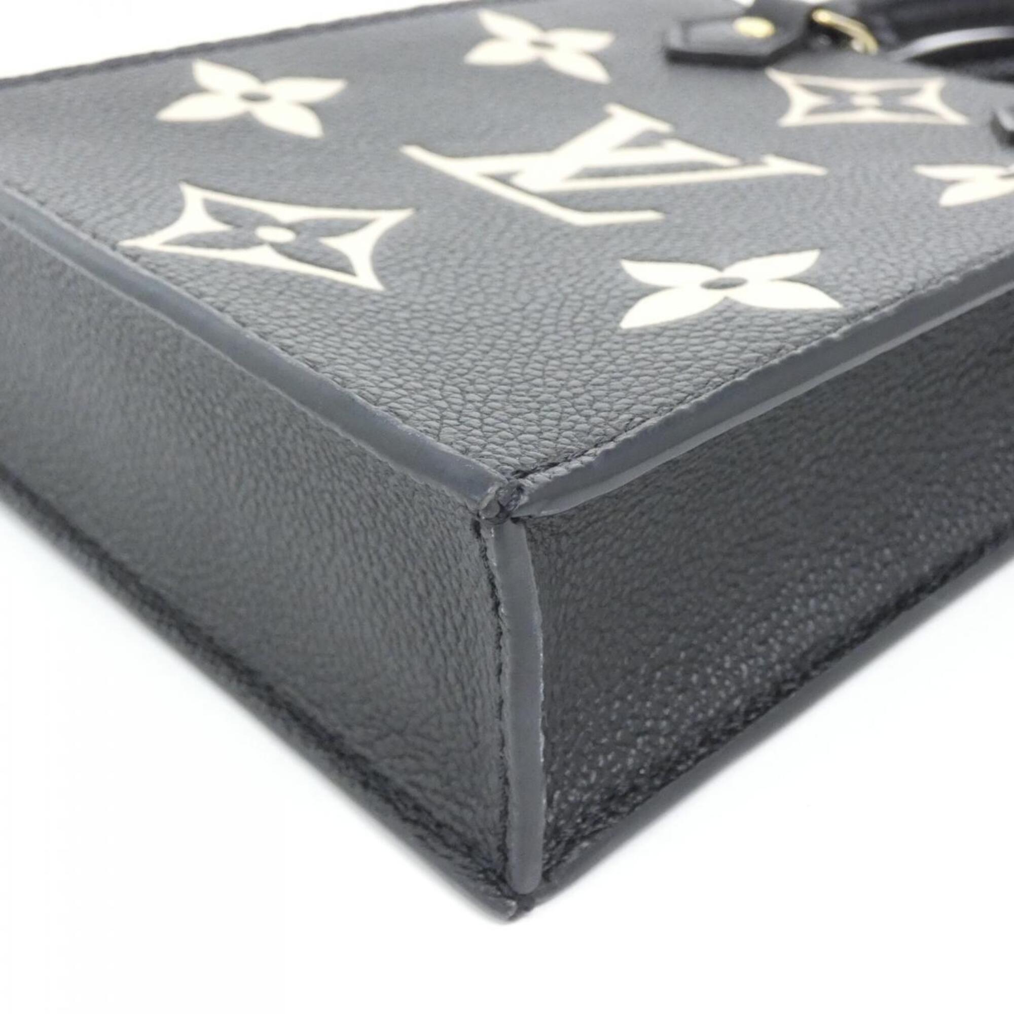 Louis Vuitton Beige Black Leather Shoulder Bag (Pre-Owned)
