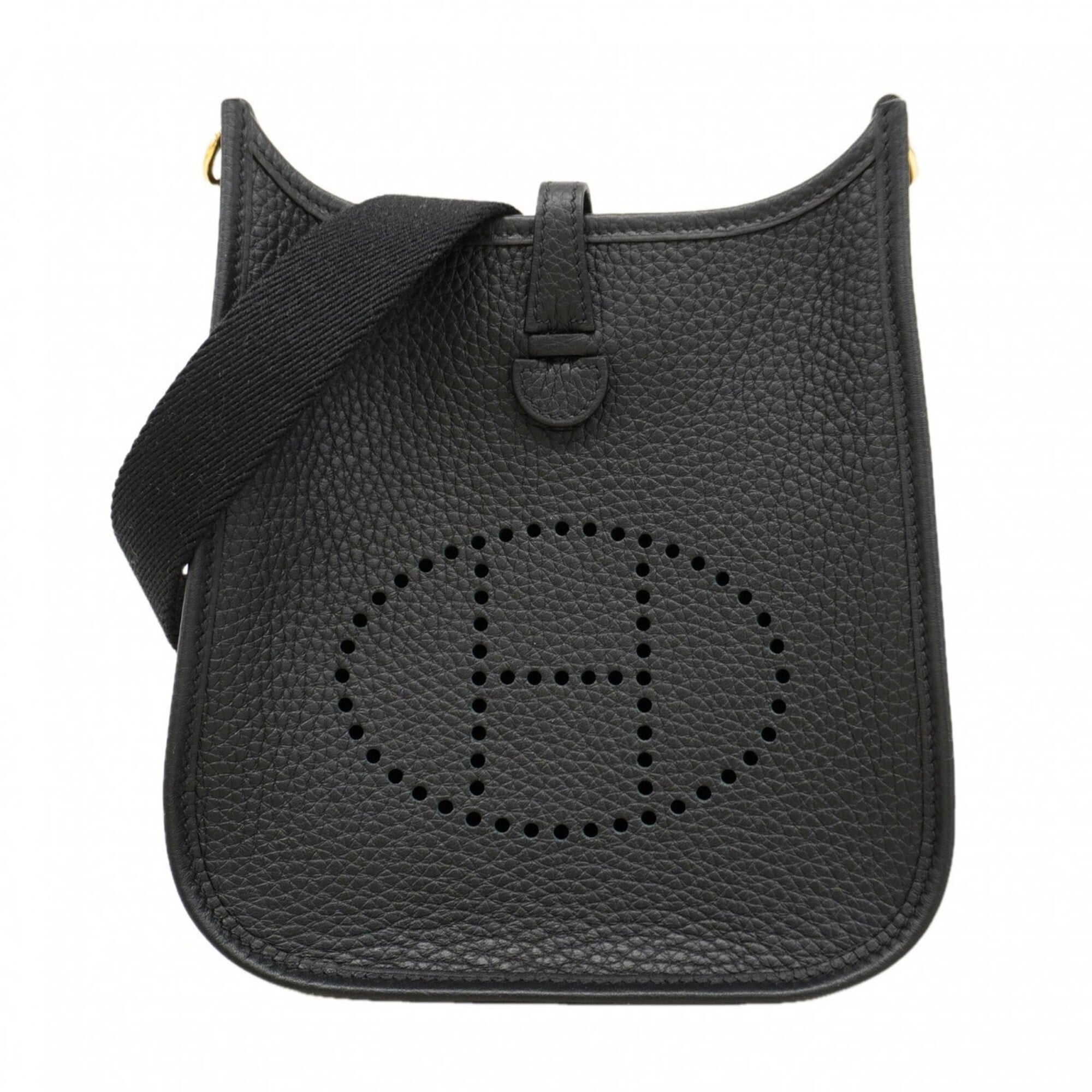 Hermes Black Taurillon Clemence Leather Shoulder Bag (Pre-Owned)