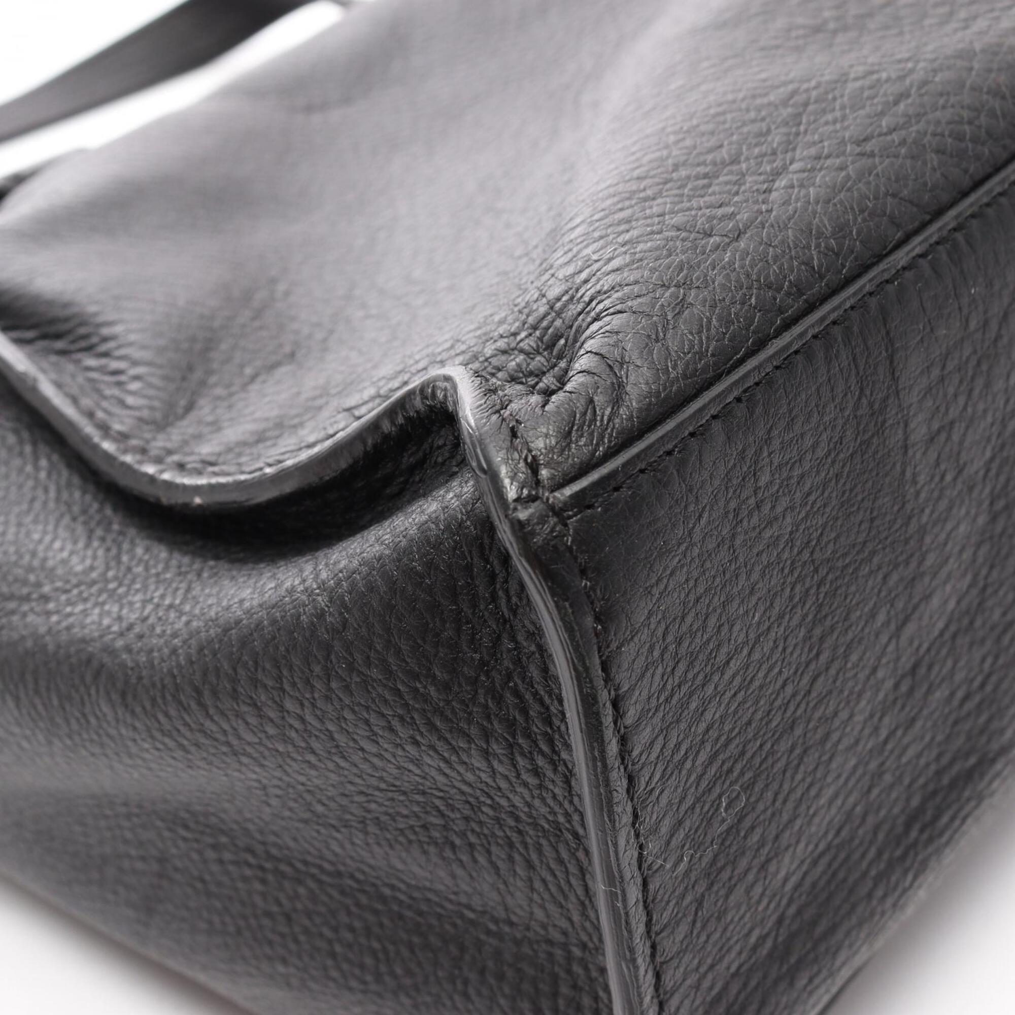 Chanel Black Leather Handbag Tote Bag (Pre-Owned)
