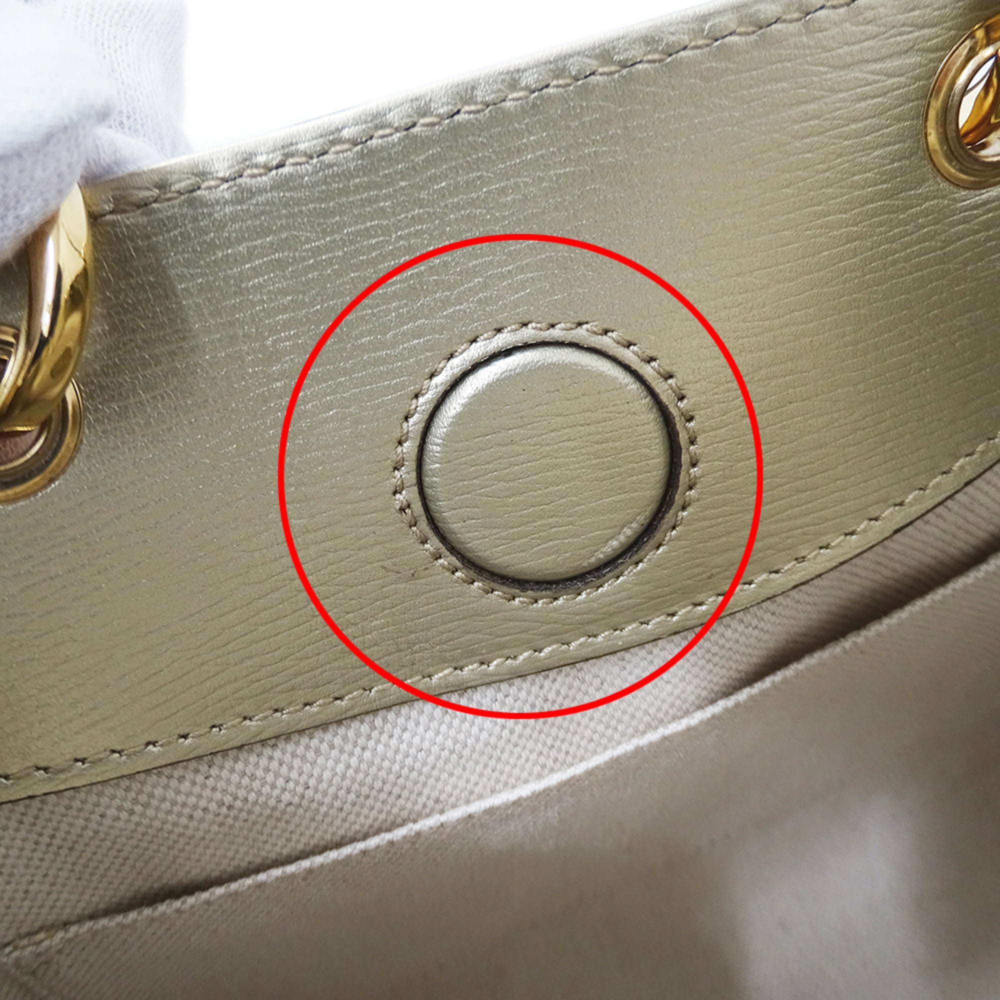 Gucci Gold Leather Handbag Shoulder Bag (Pre-Owned)