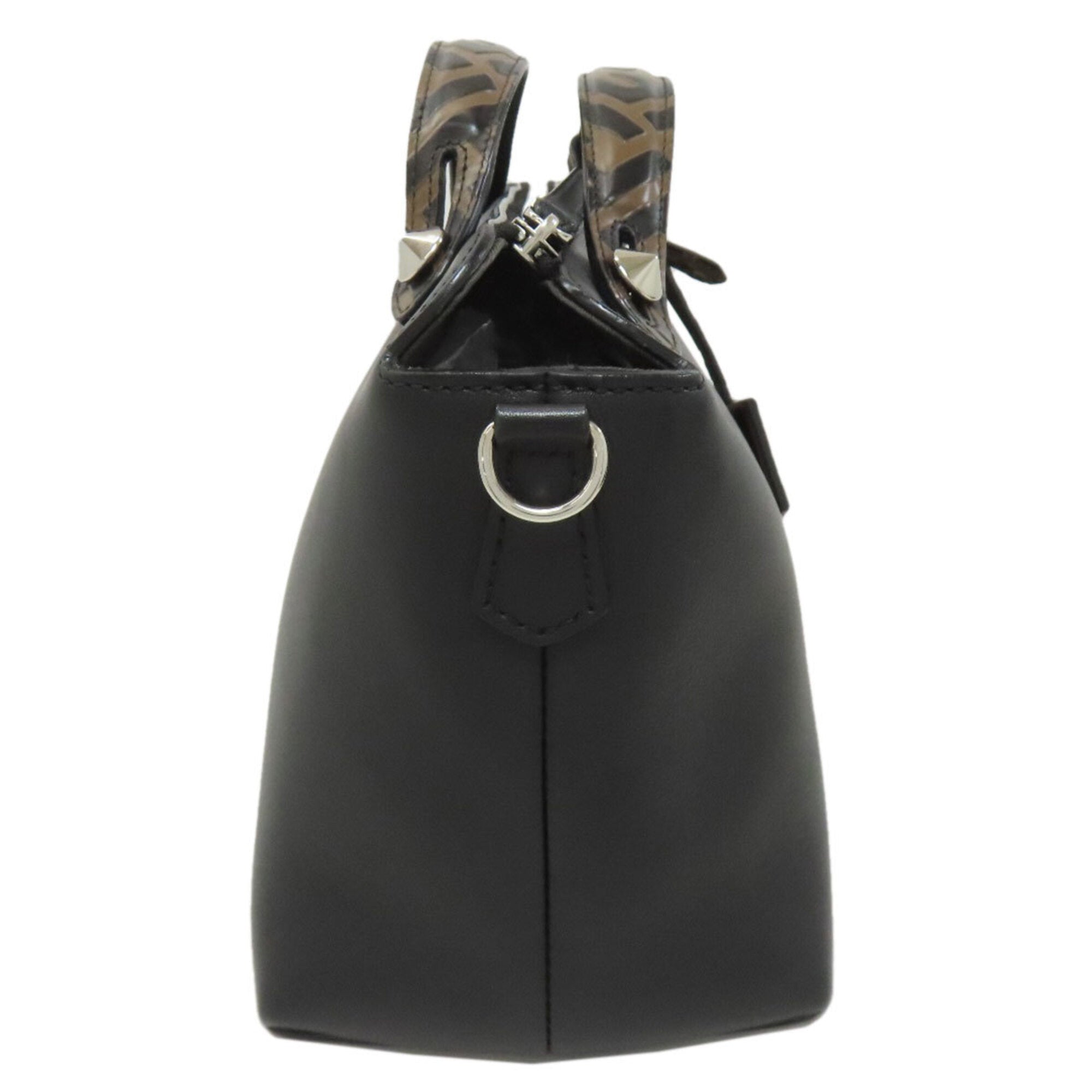 Fendi Black Brown Leather Handbag (Pre-Owned)