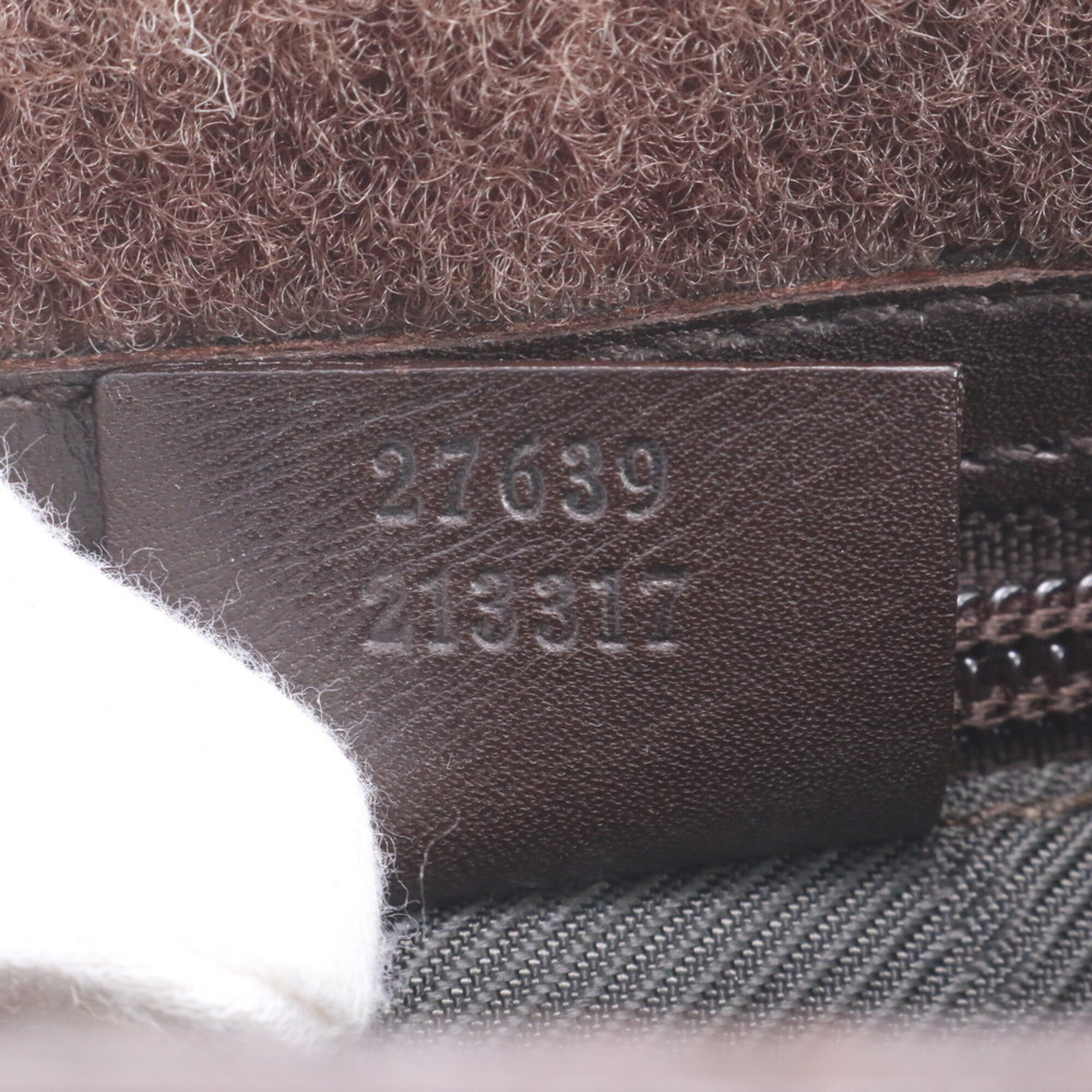 Gucci Gg Canvas Dark Brown Leather Canvas Shoulder Bag (Pre-Owned)
