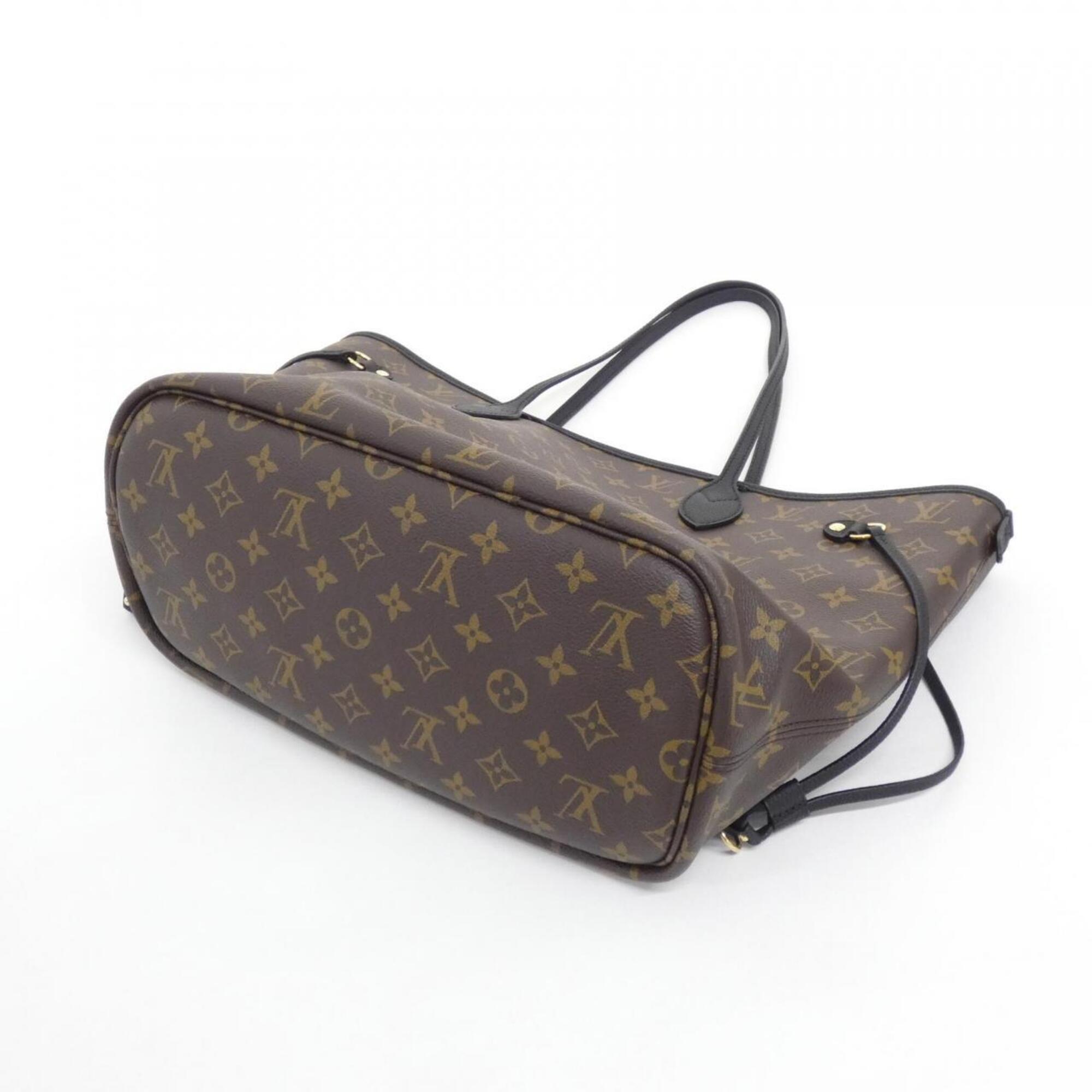 Louis Vuitton Monogram Black Marron Coated Canvas Leather Handbag Pouch (Pre-Owned)