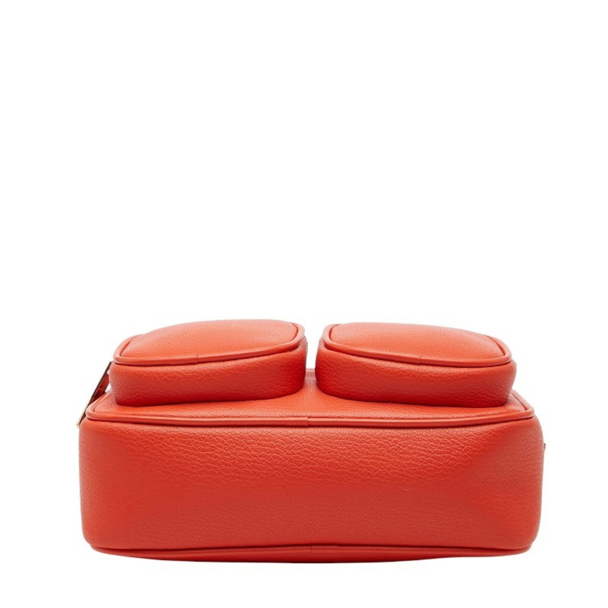 Michael Kors Orange Leather Pouch Shoulder Bag Weekend Bag (Pre-Owned)