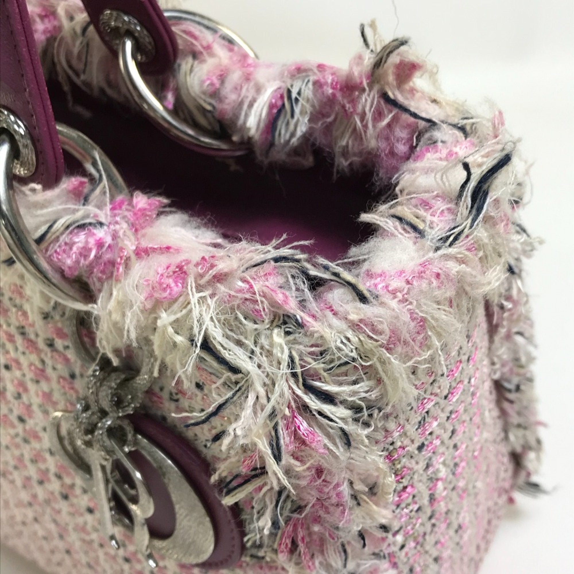 Christian Dior Pink Tweed Handbag (Pre-Owned)