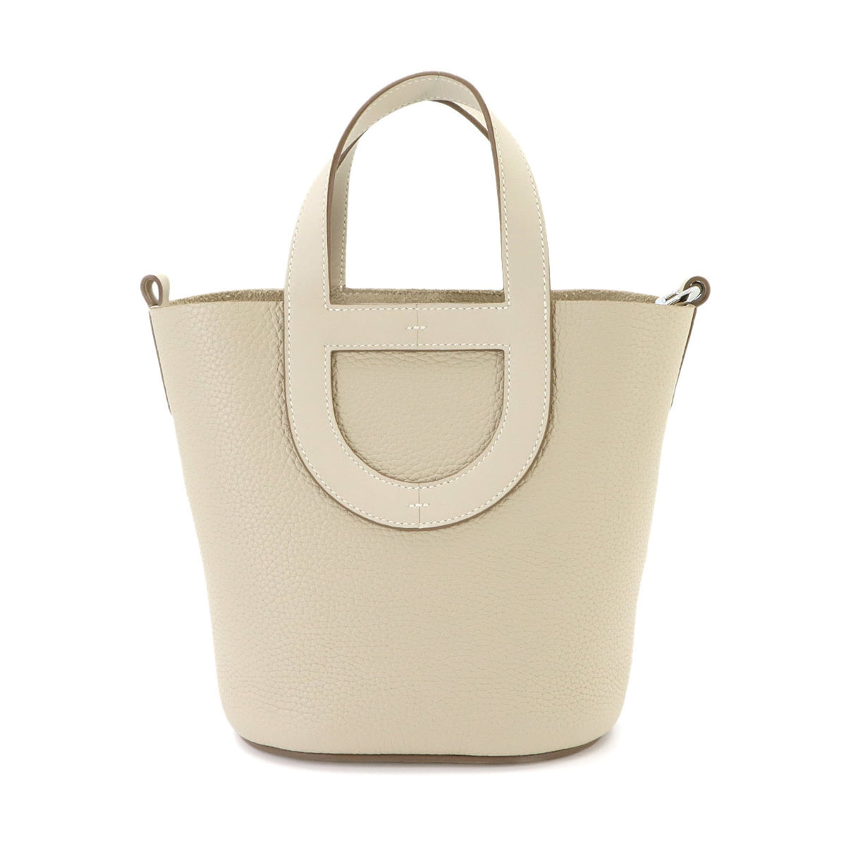 Hermes White Taurillon Clemence Leather Swift Leather Handbag (Pre-Owned)
