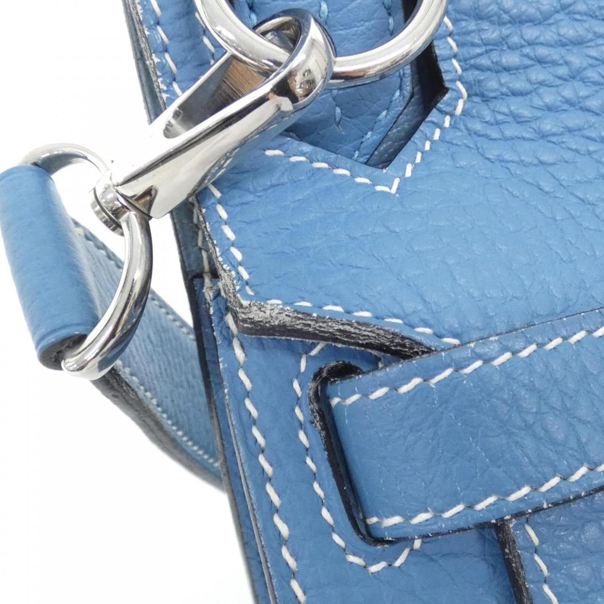 Hermes Blue Jean Taurillon Clemence Leather Shoulder Bag (Pre-Owned)