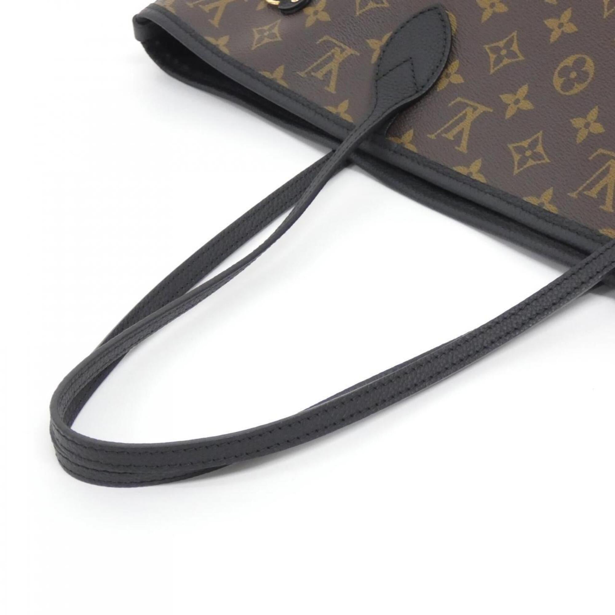 Louis Vuitton Monogram Black Marron Coated Canvas Leather Handbag Pouch (Pre-Owned)