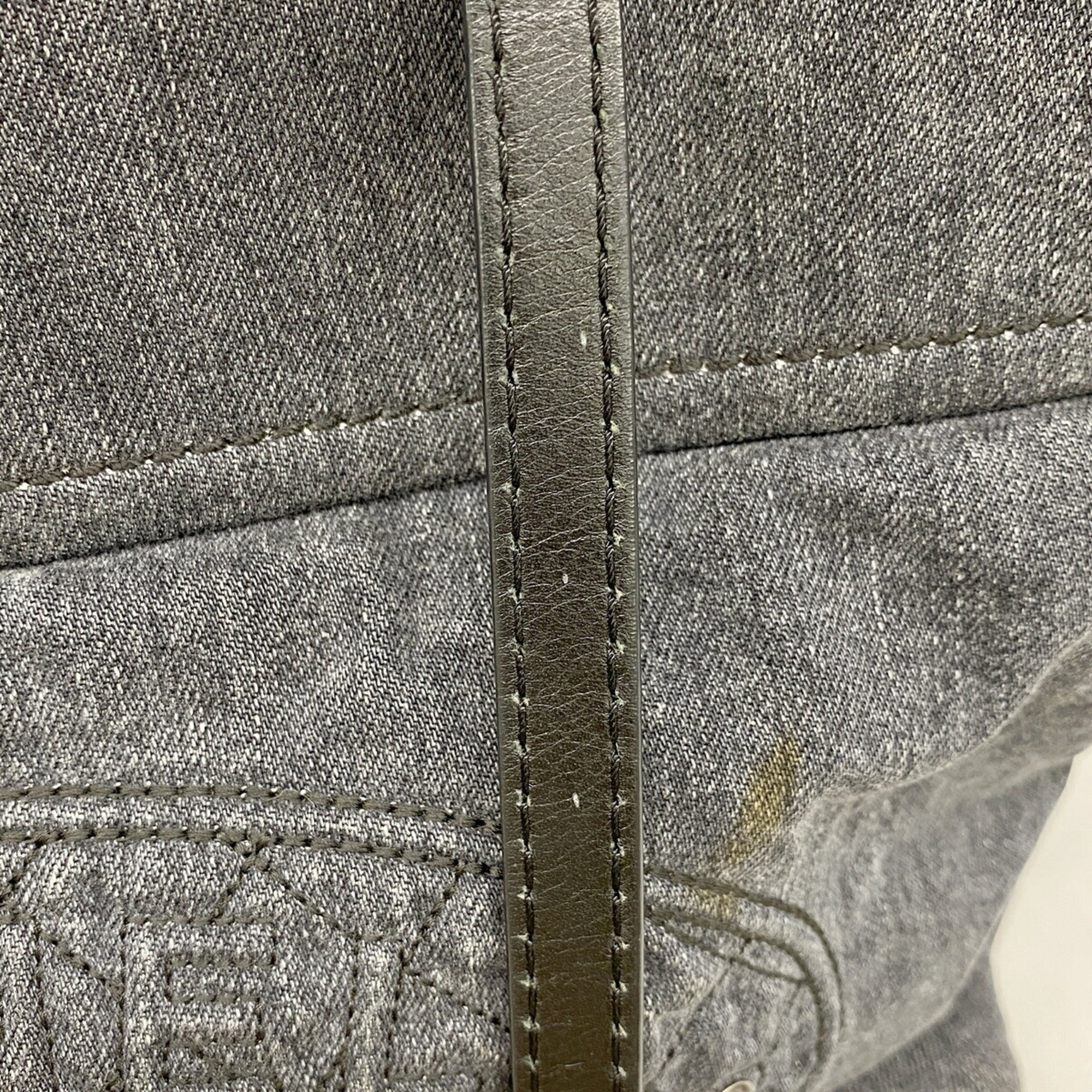 Chanel Gray Denim Handbag (Pre-Owned)