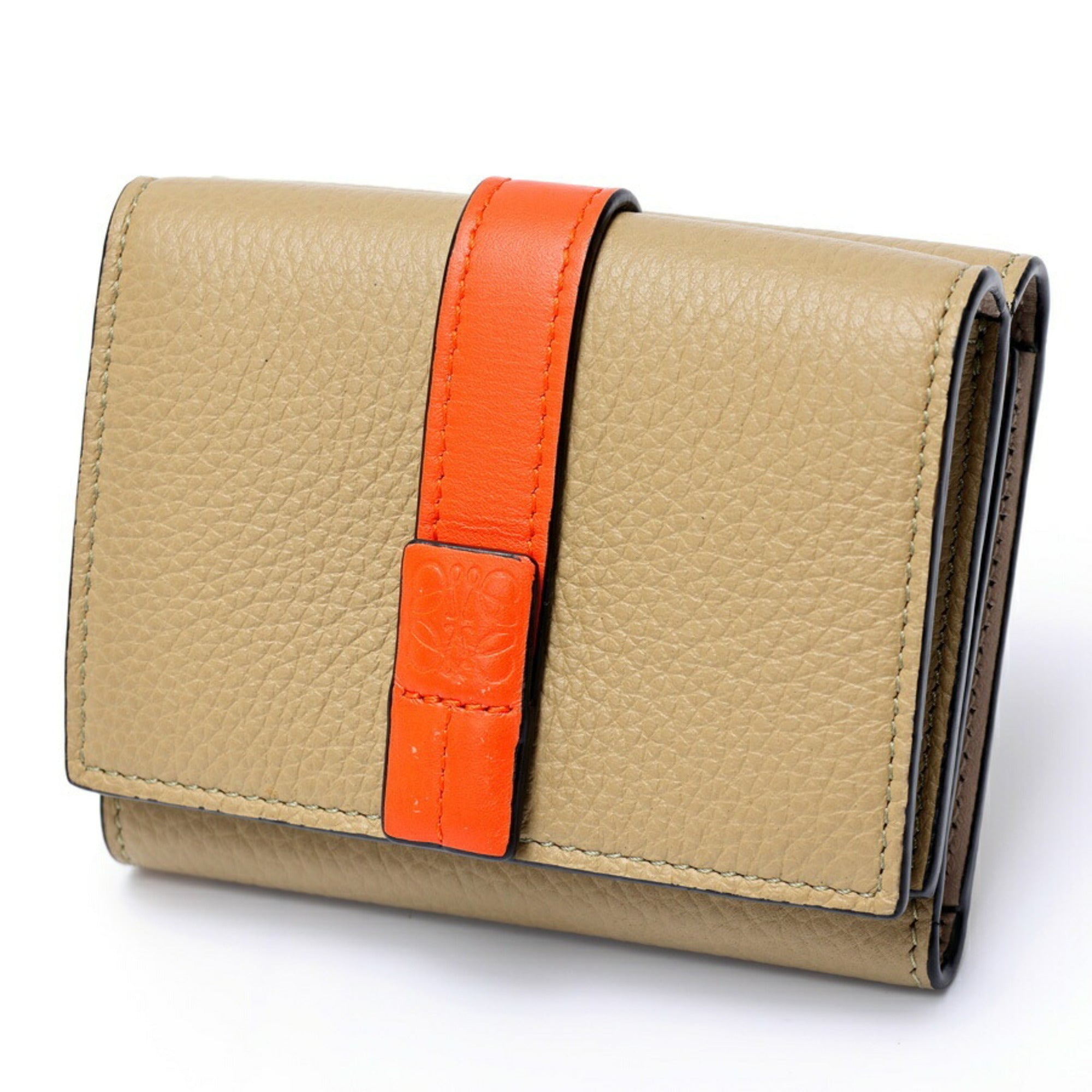 Loewe Grayish Orange Leather Wallet (Tri-Fold) (Pre-Owned)