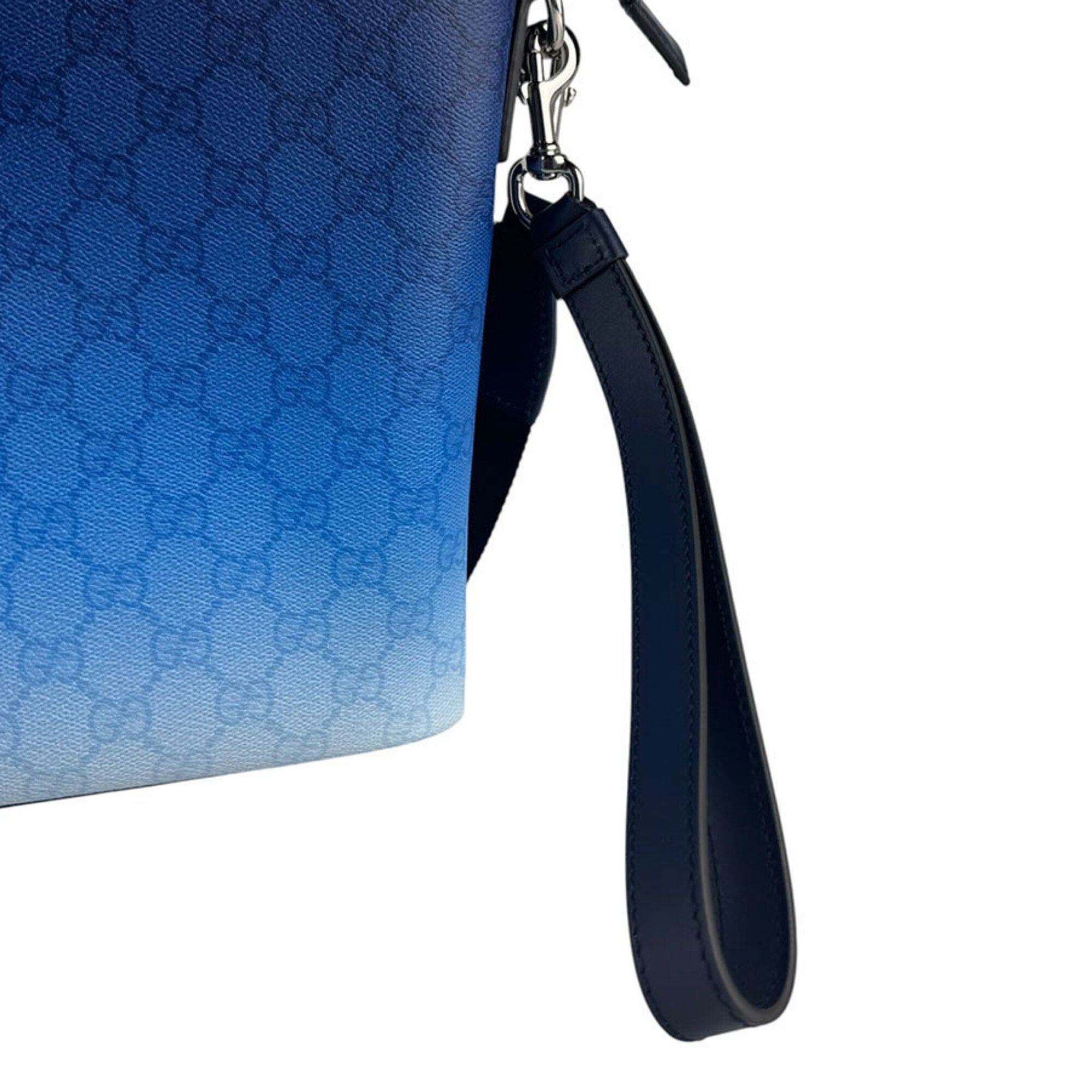 Gucci Blue Gg Supreme Clutch Bag Shoulder Bag (Pre-Owned)