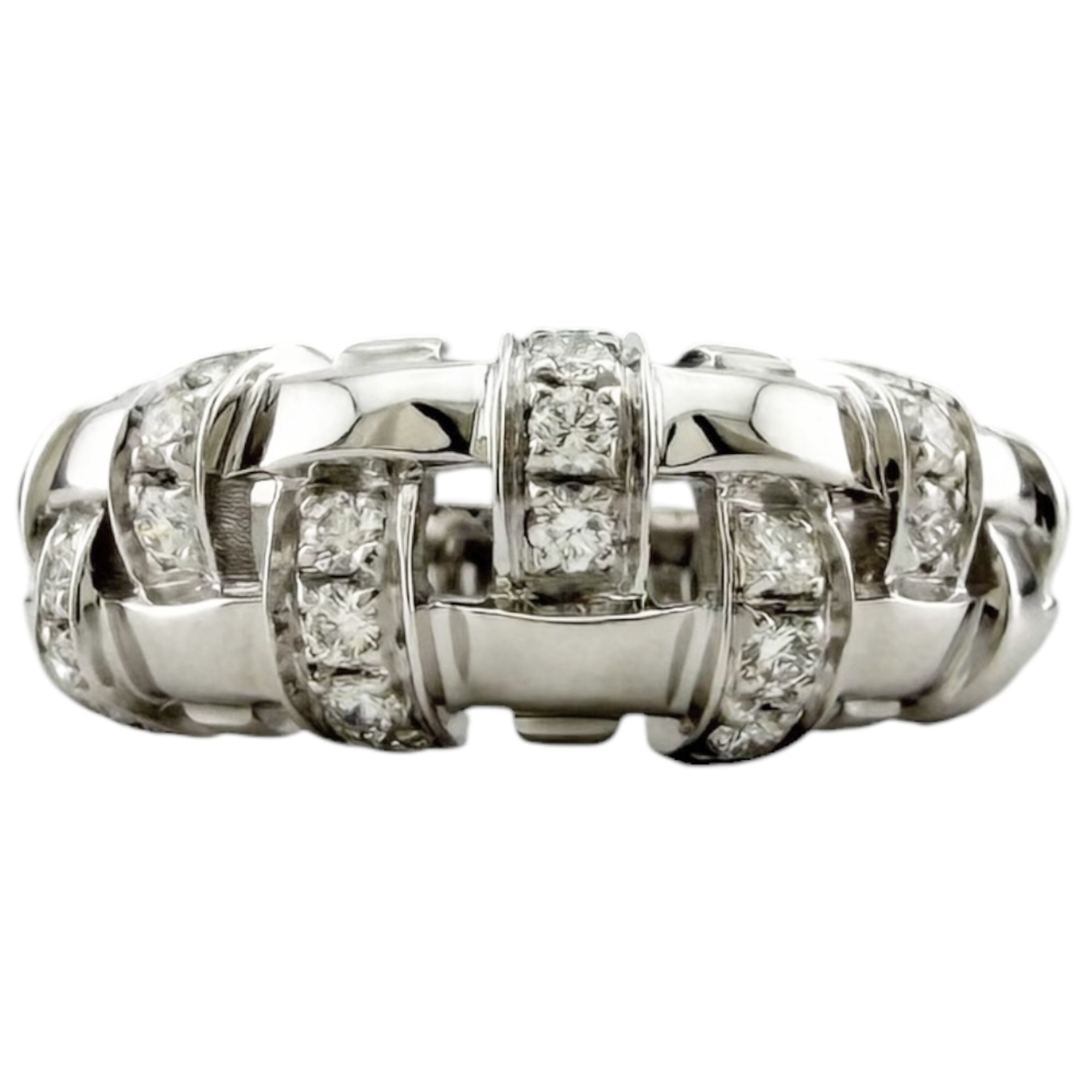 Tiffany Silver White Gold (18K) Band Ring (Pre-Owned)
