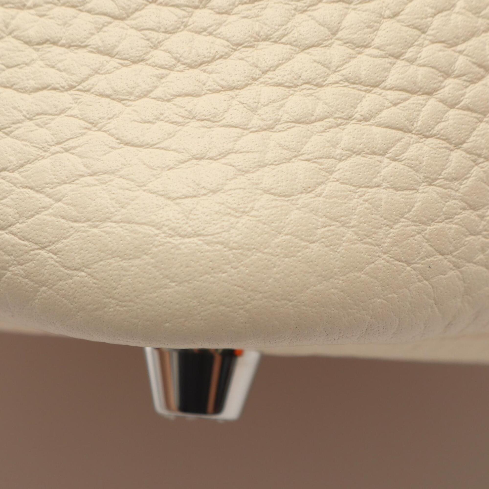 Hermes White Taurillon Clemence Leather Handbag (Pre-Owned)
