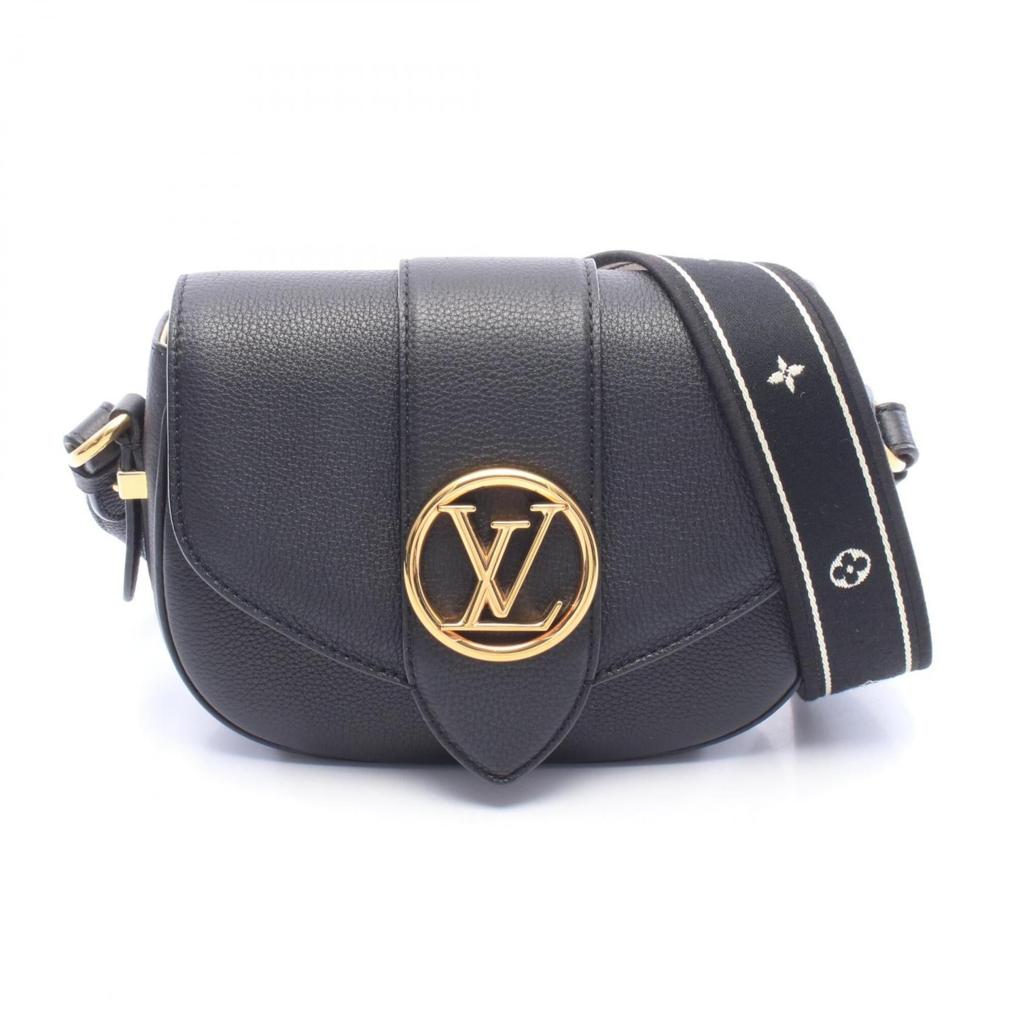 Louis Vuitton Black Noir Leather Handbag Shoulder Bag (Pre-Owned)